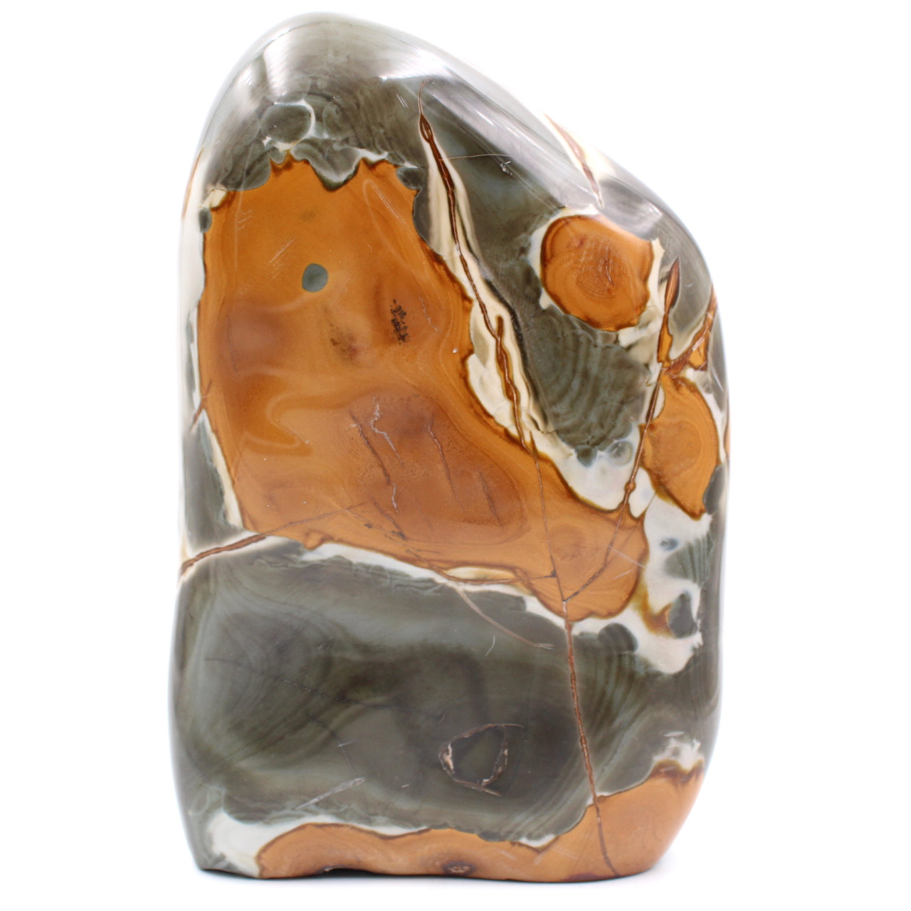 Bloc poli de jaspe imprimée, couleur gris orange