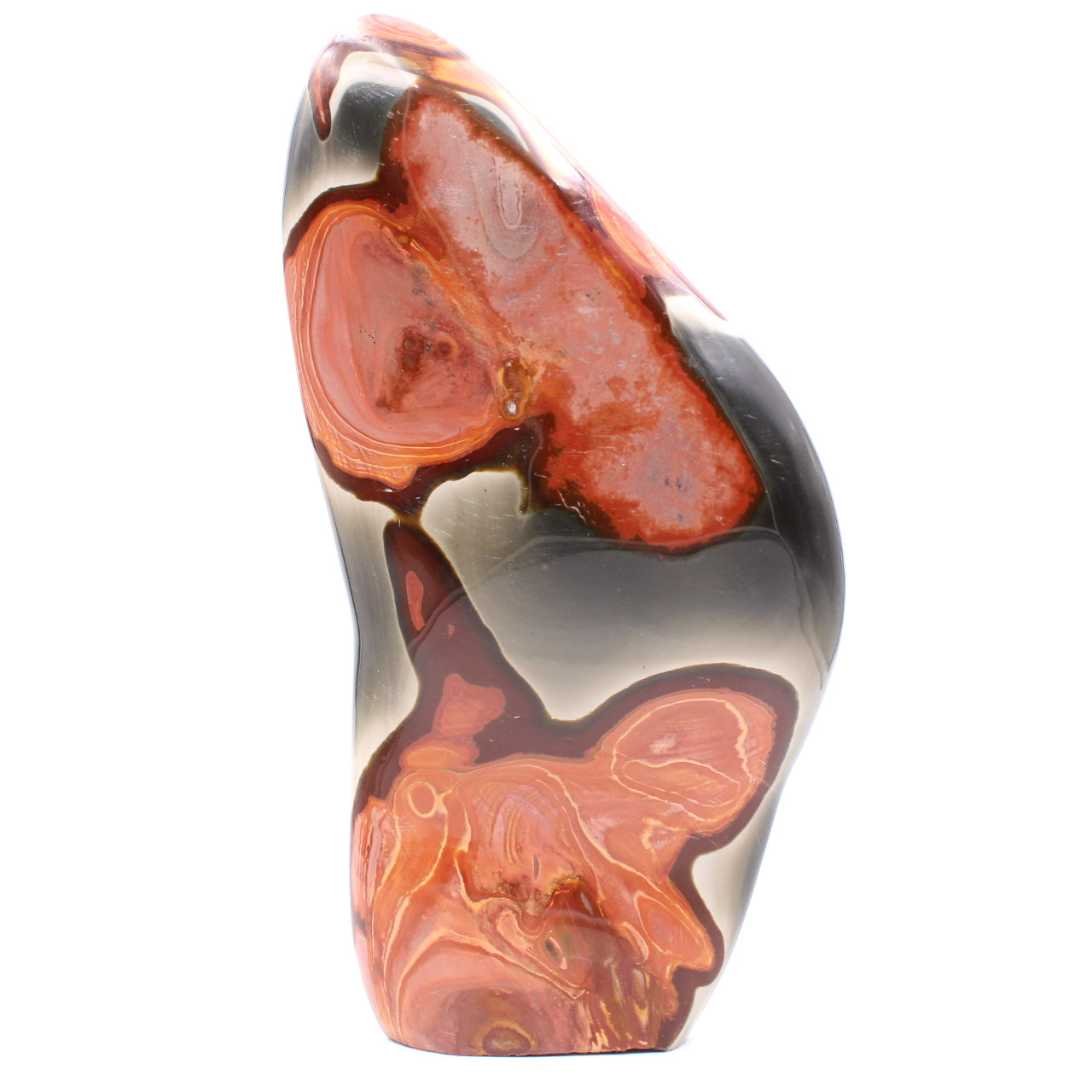 Bloc décoratif en jaspe imprimée, rose marron orange