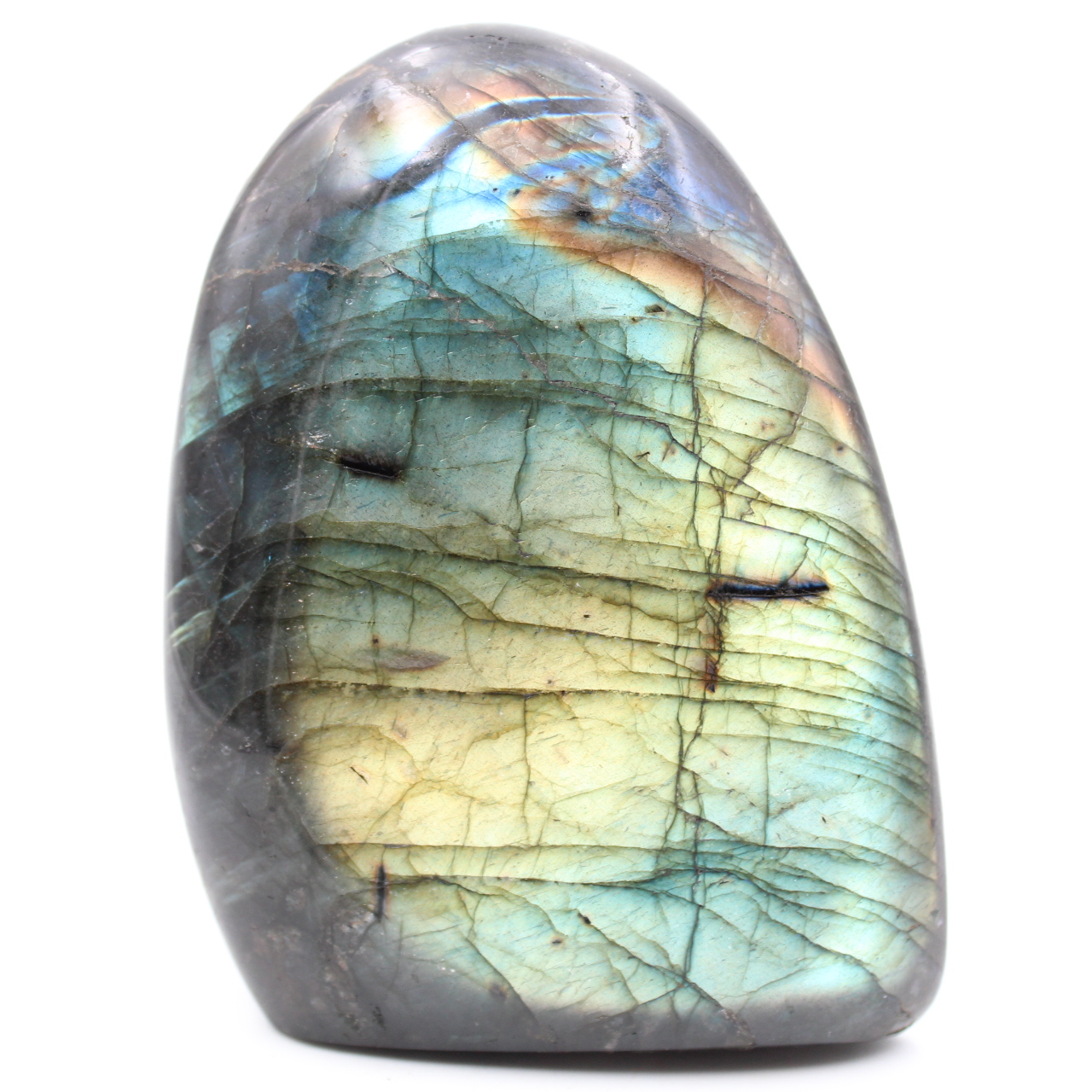 Labradorite jeune verte, pierre de décoration