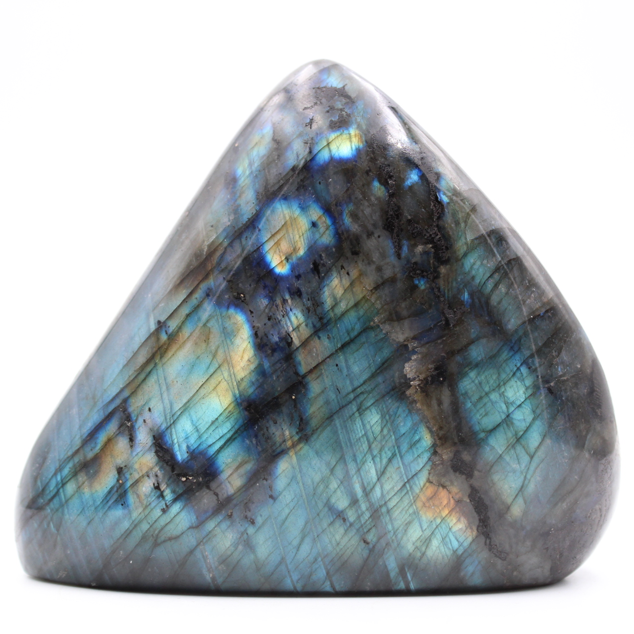 Forme libre de labradorite bleue verte
