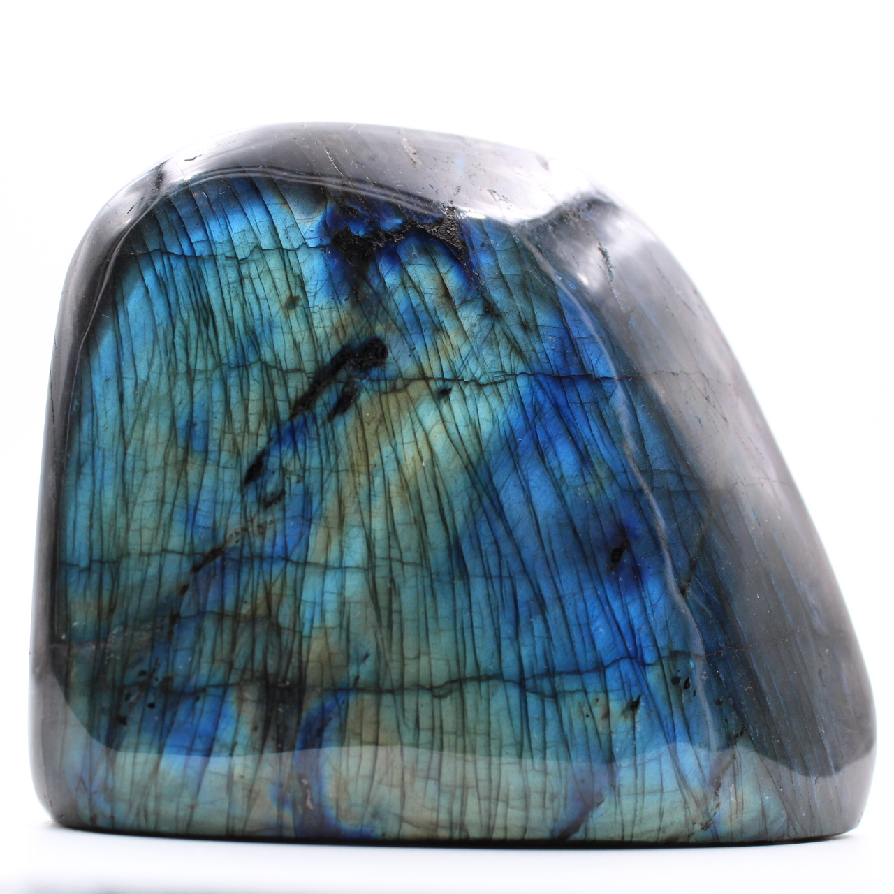 Bloc de labradorite à reflets bleues