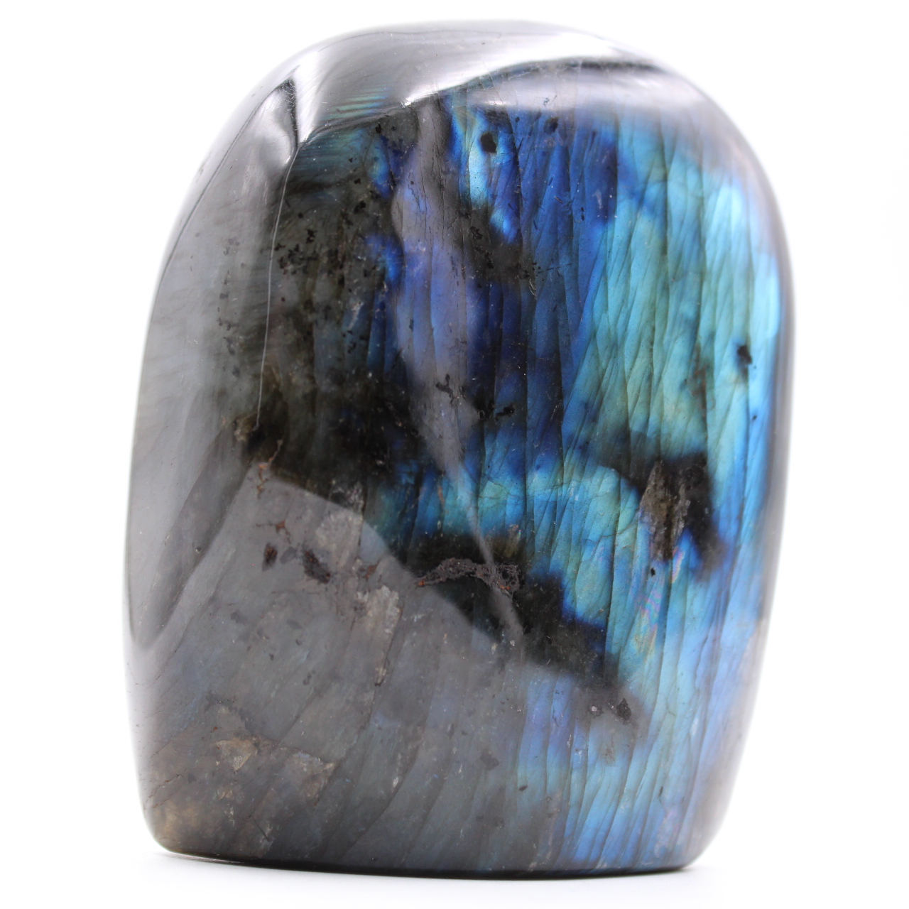 Pierre de labradorite forme libre bleutée