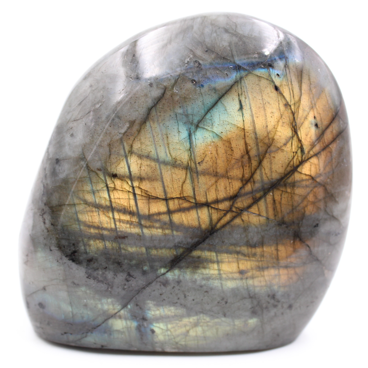 Pierre en labradorite reflets jaunes