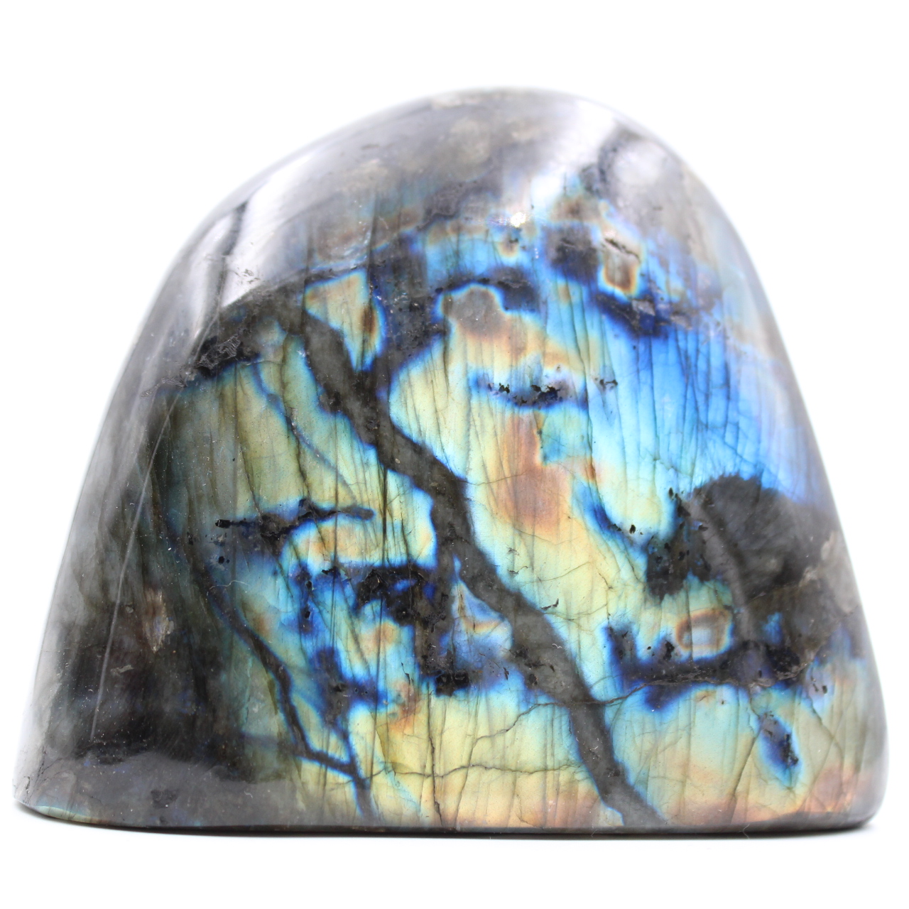 Labradorite multicolore entièrement polie pour décoration