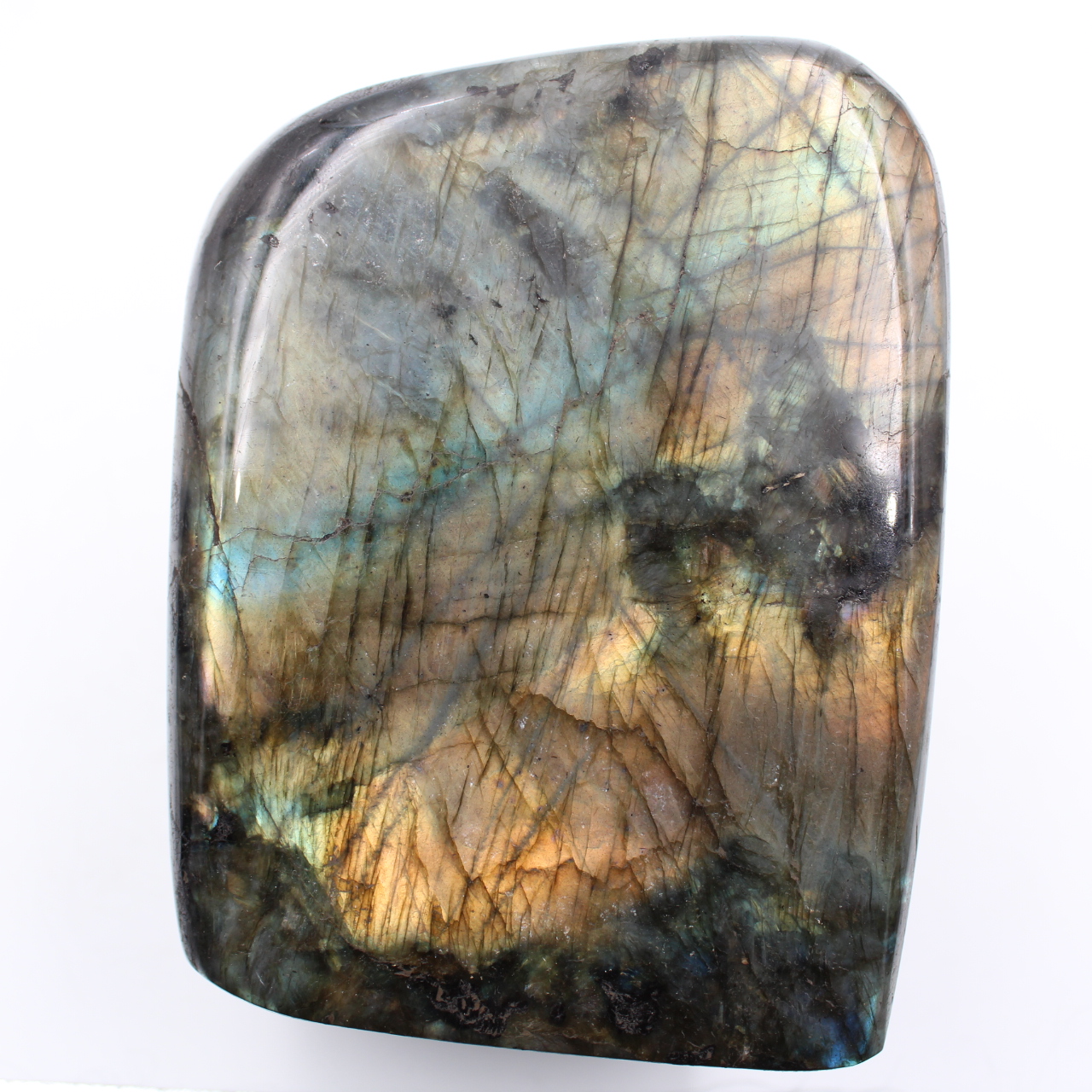 Labradorite orange jaune, forme libre pour décoration