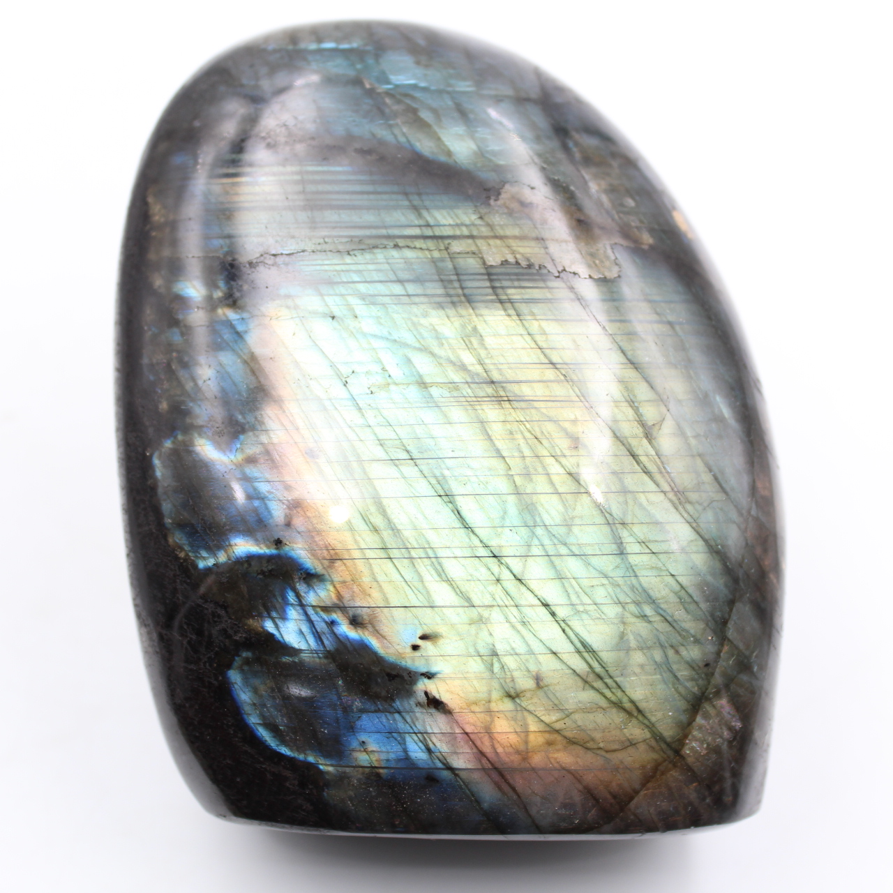 Bloc poli en pierre de labradorite