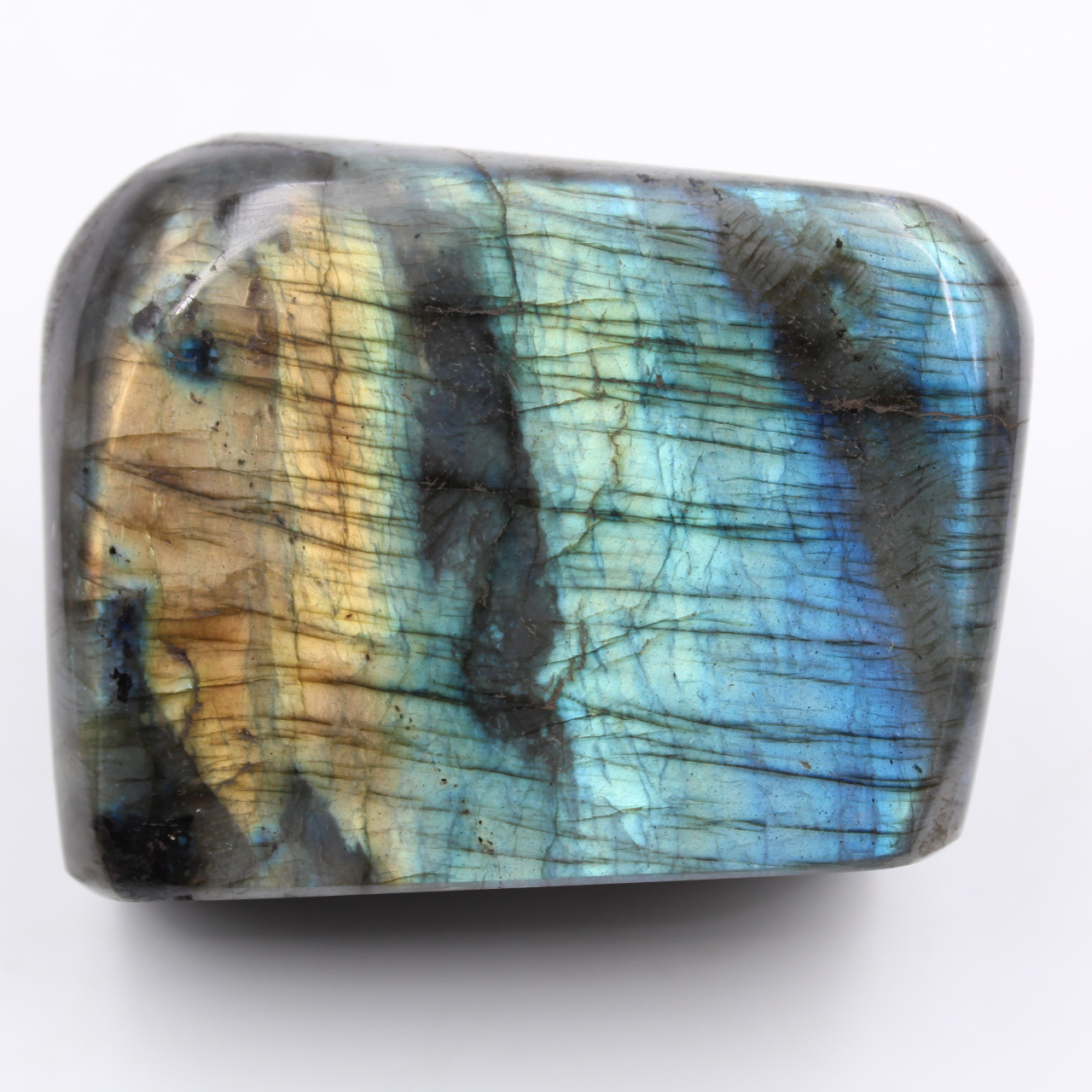 Labradorite bloc poli bleu vert
