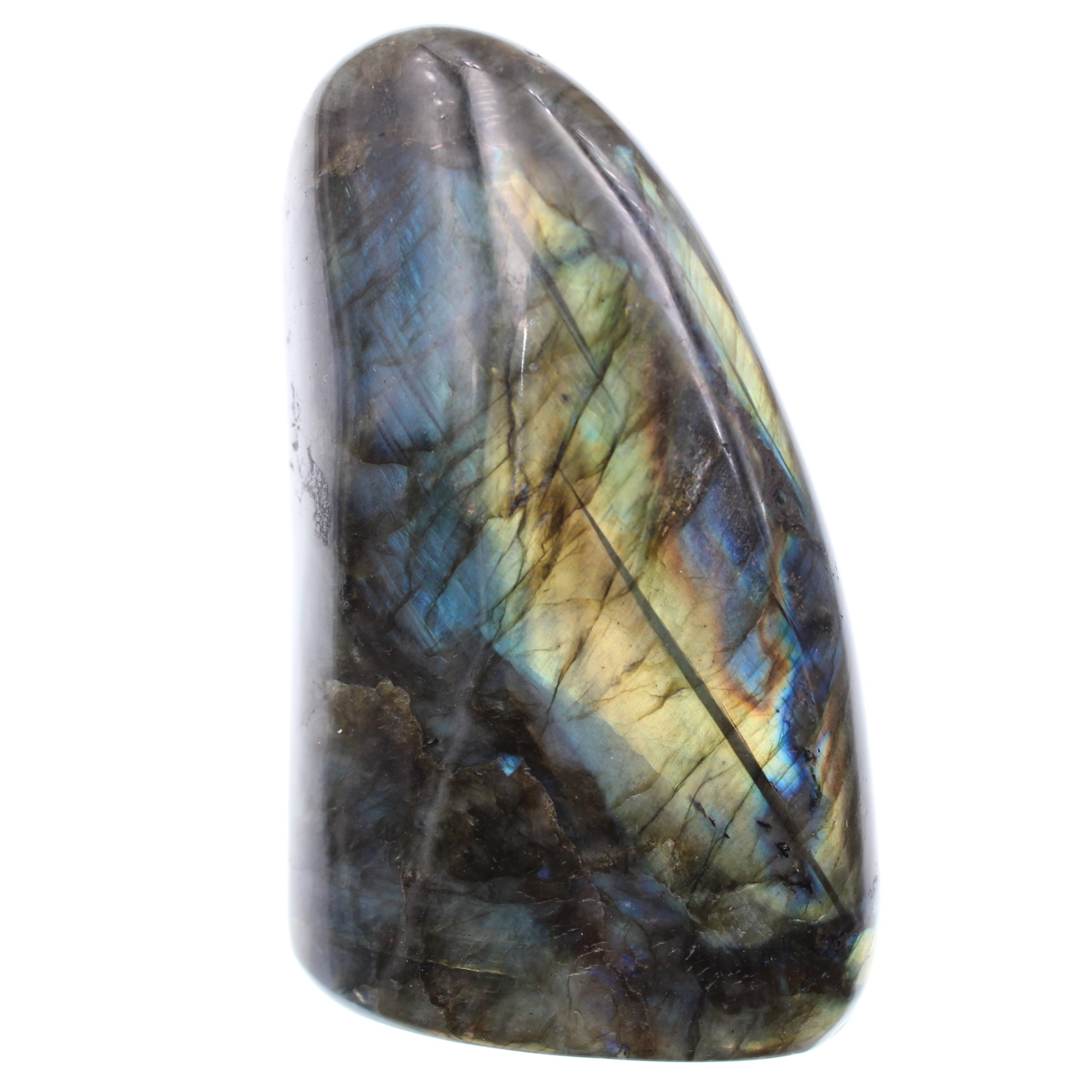 Pierre de labradorite, forme libre polie