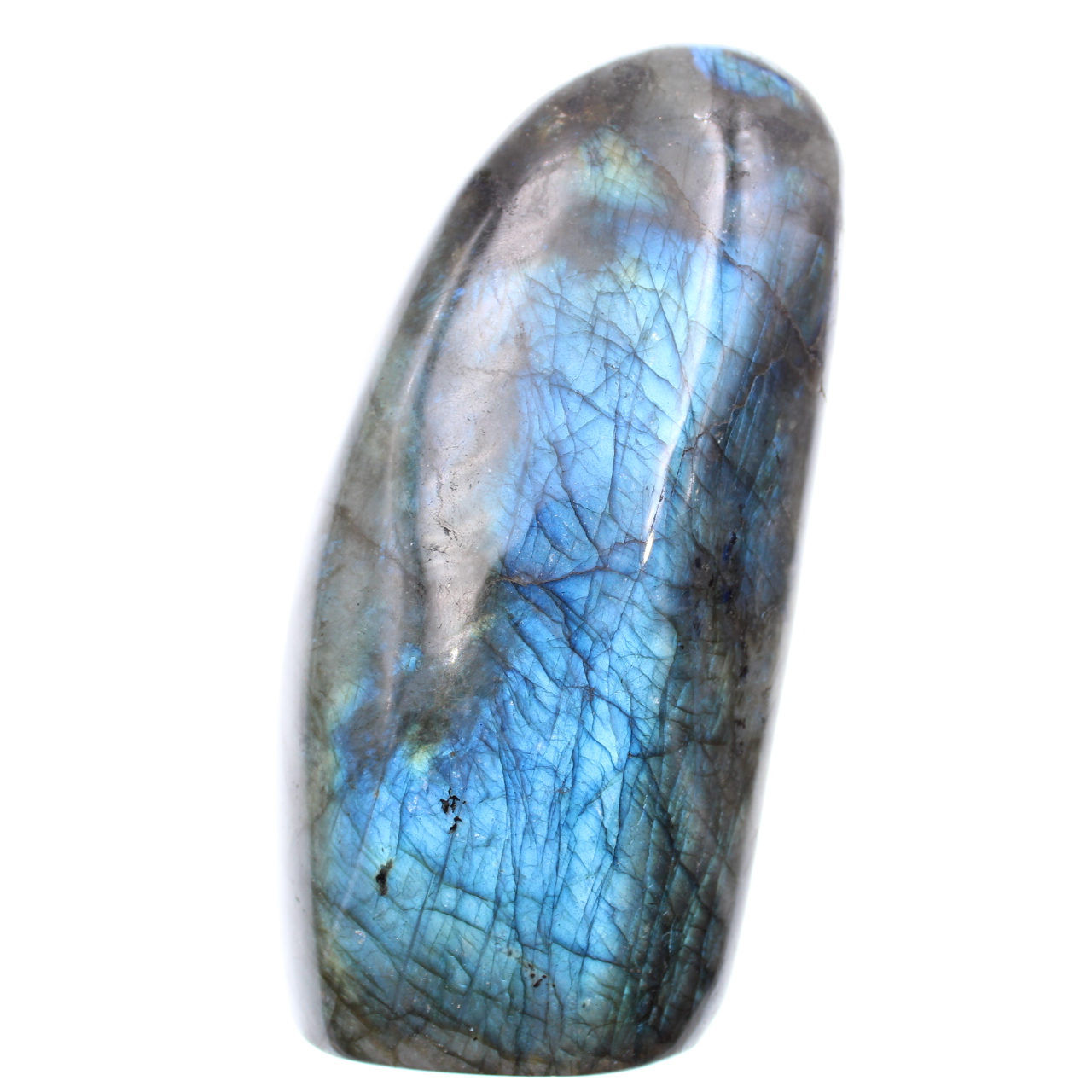 Pierre d’ornement en labradorite à reflets bleus