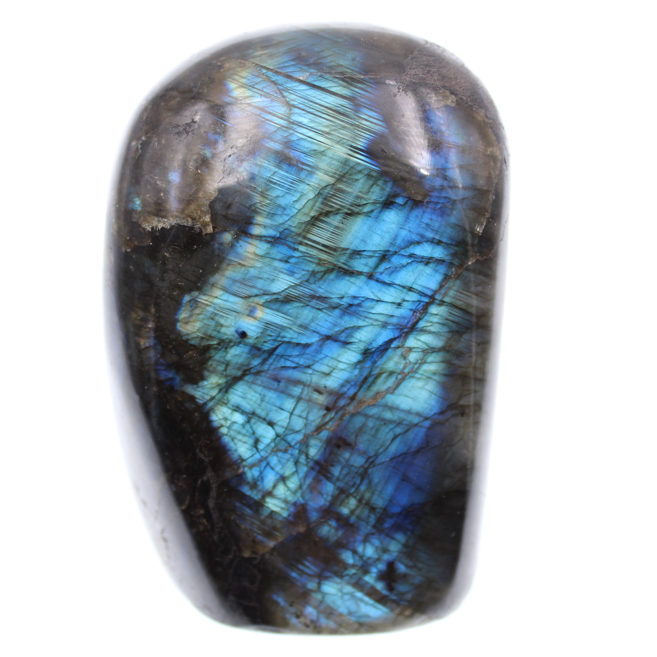 Pierre d’ornement en labradorite à reflets bleus