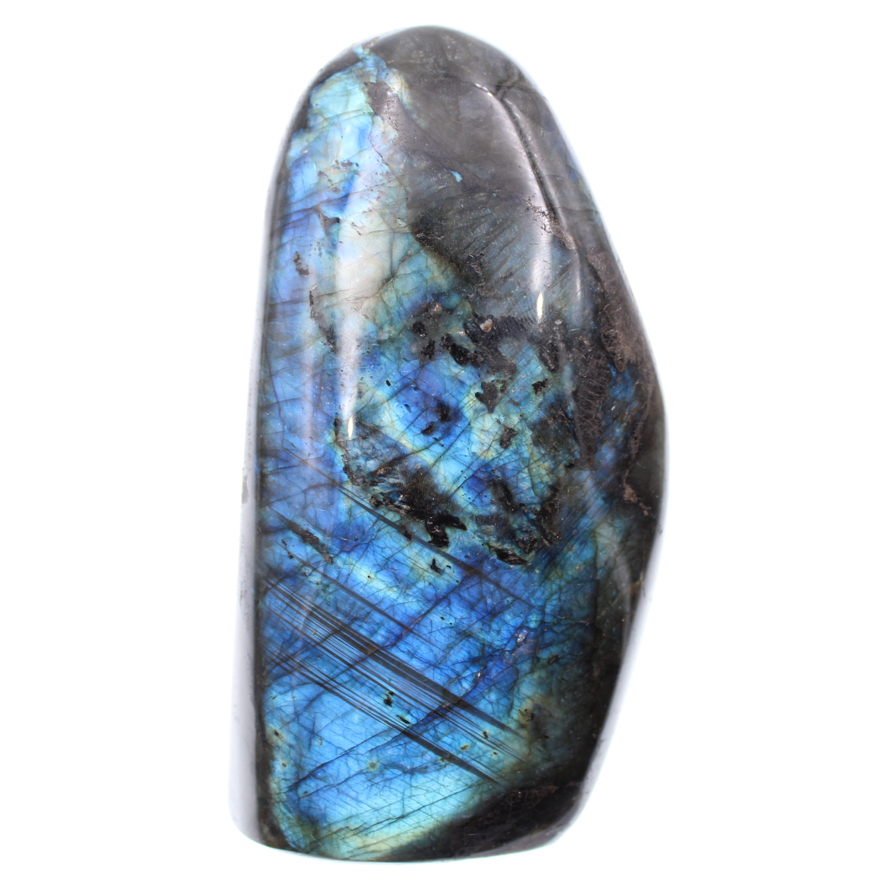 Pierre d’ornement en labradorite à reflets bleus