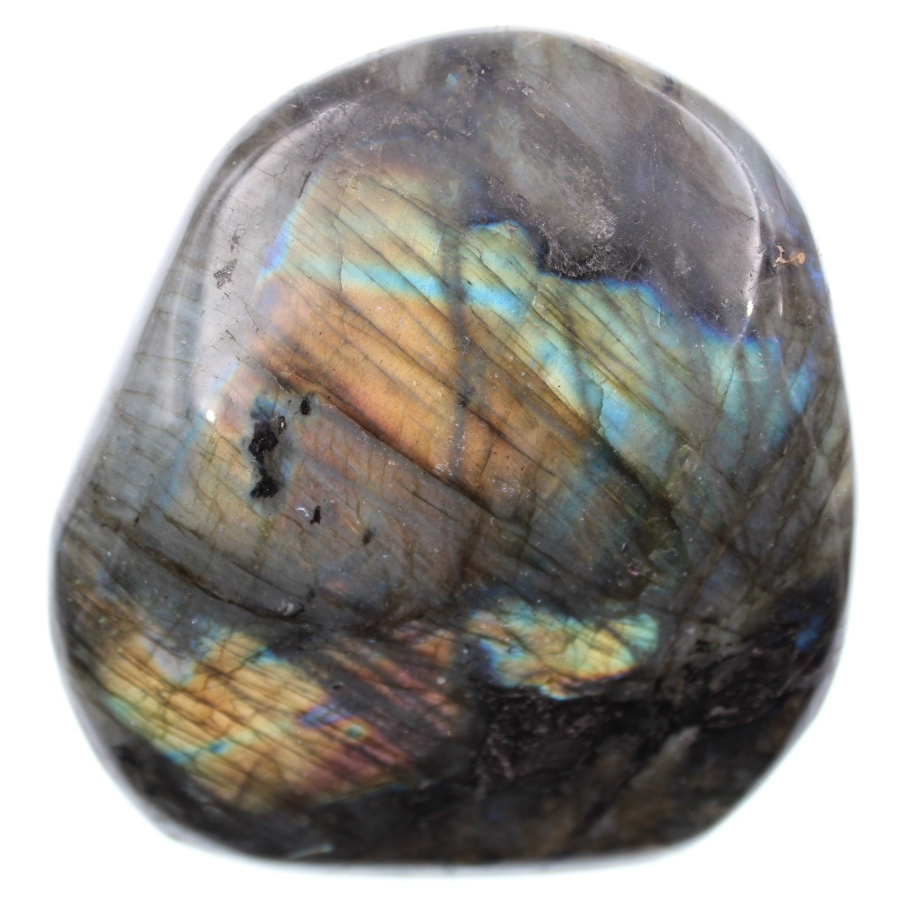 Bloc de labradorite multicolore, bloc à poser