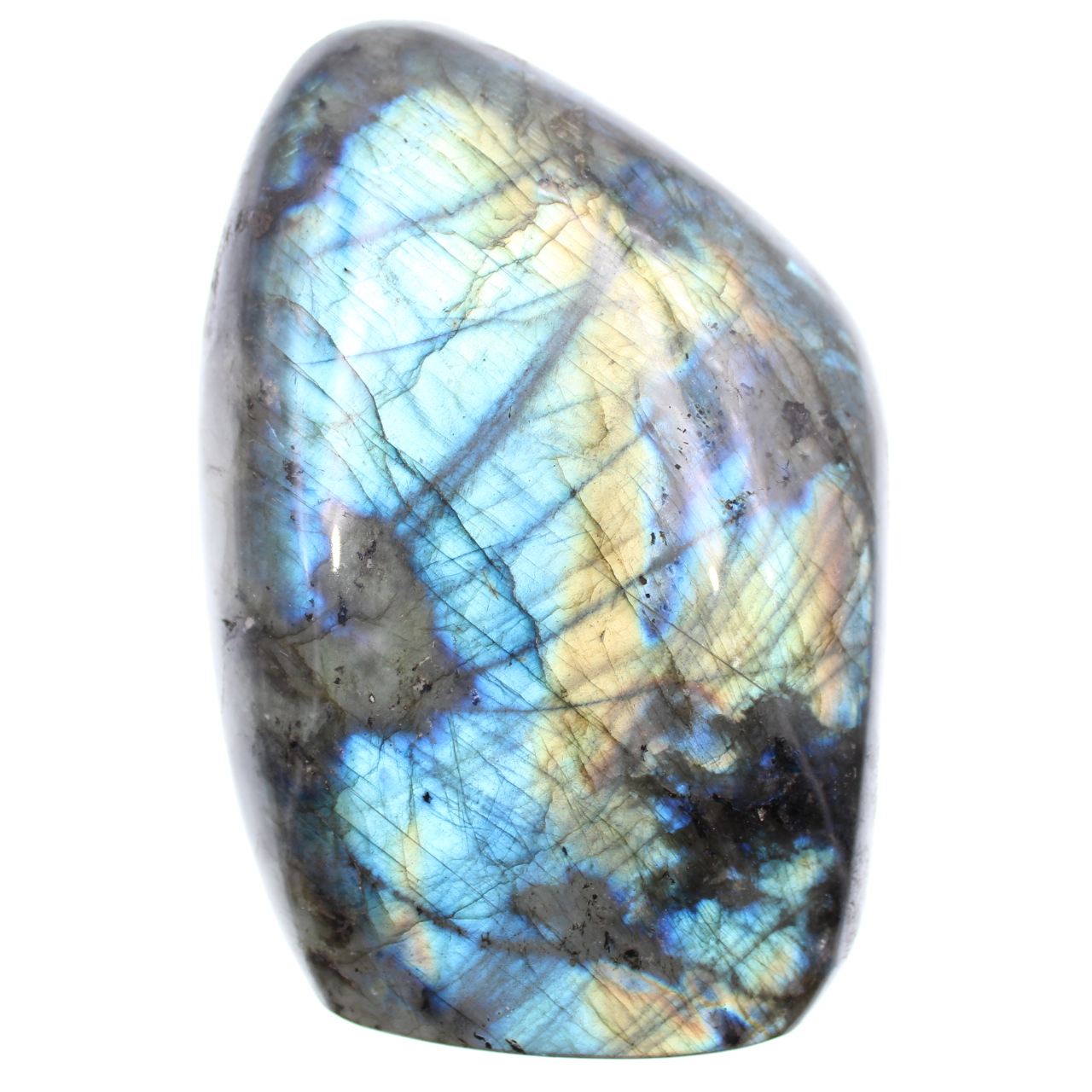 Pierre de labradorite bloc poli bleu