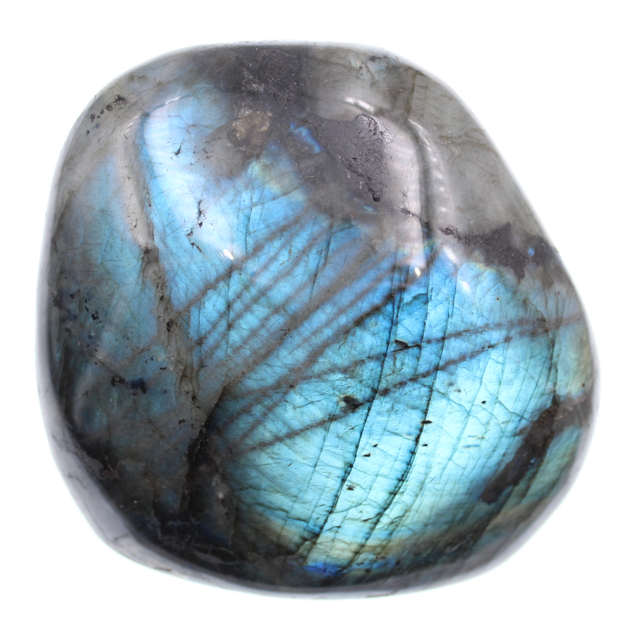 Pierre de labradorite bloc poli bleu