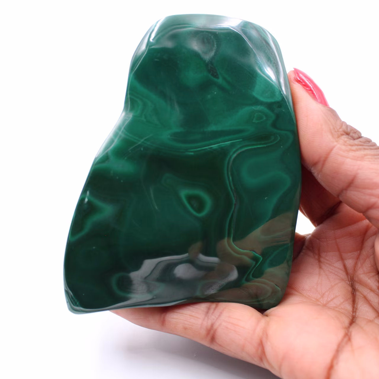 Pierre polie de malachite