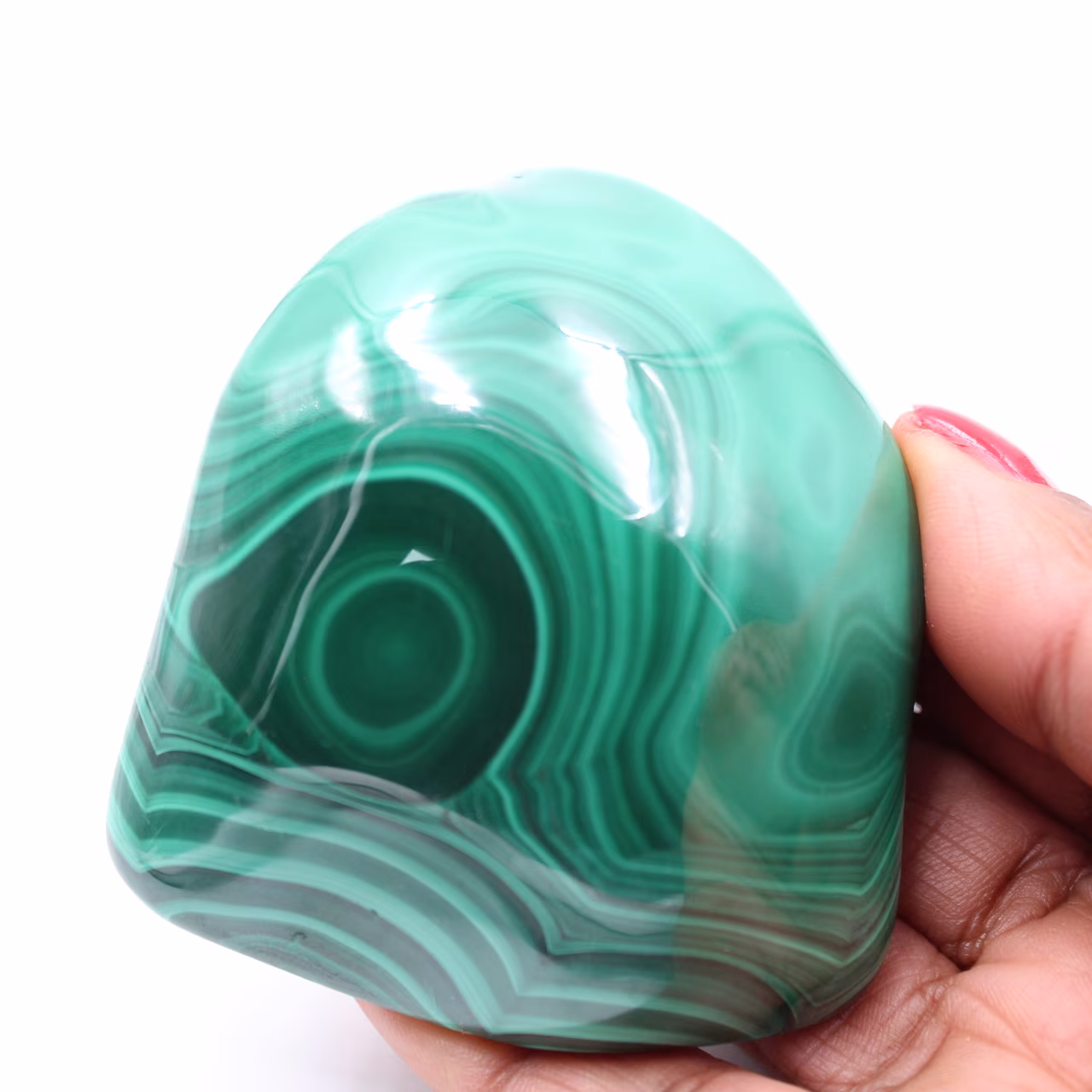 Pierre polie de malachite