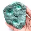 Bloc de malachite semi-poli
