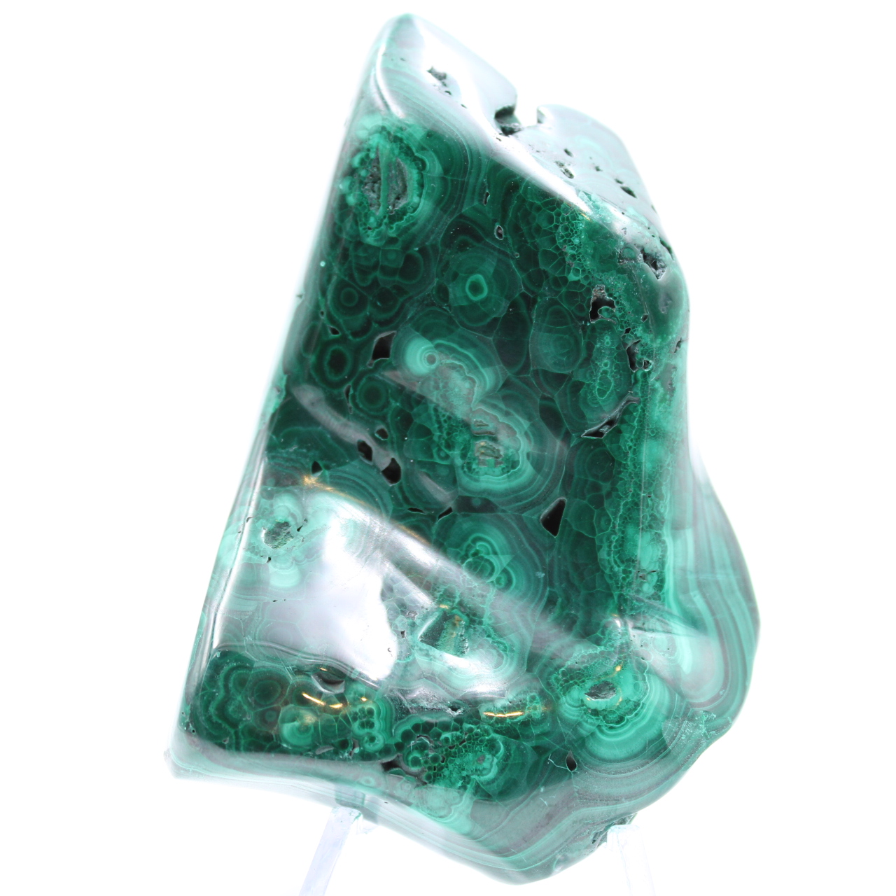 Bloc de malachite semi-poli