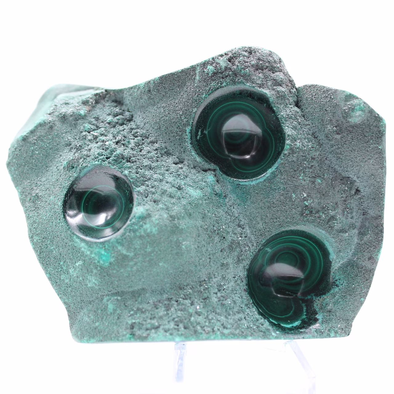 Bloc en malachite semi-poli