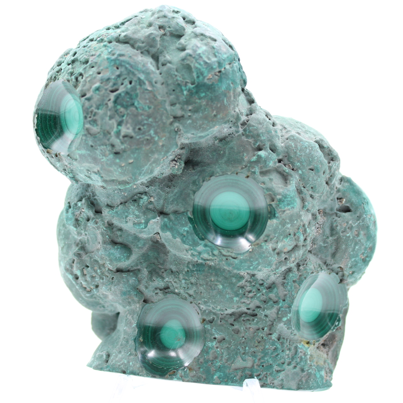 Bloc de malachite semi-poli
