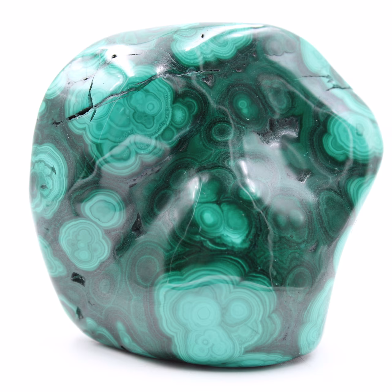 Pierre polie de malachite