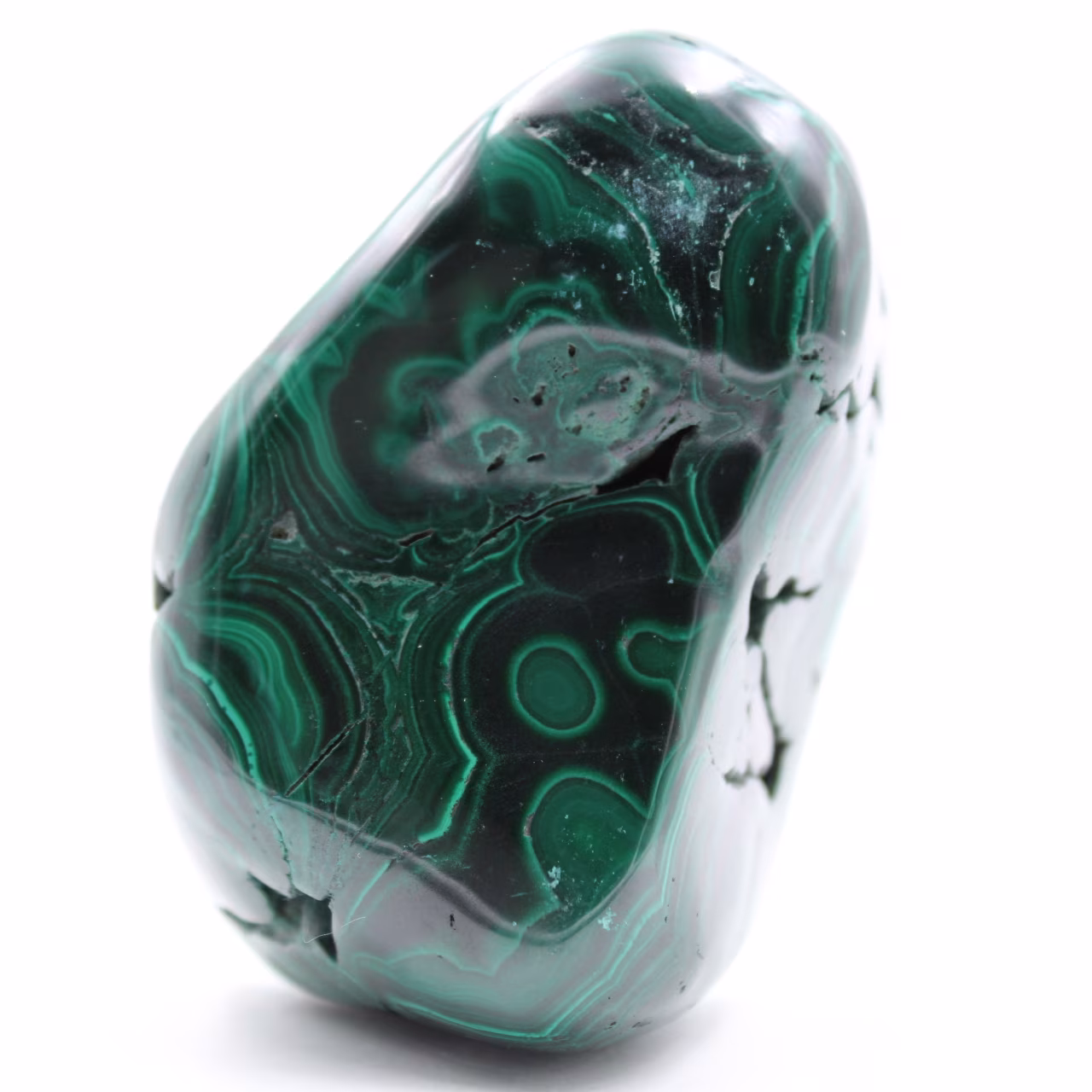 Bloc de malachite poli
