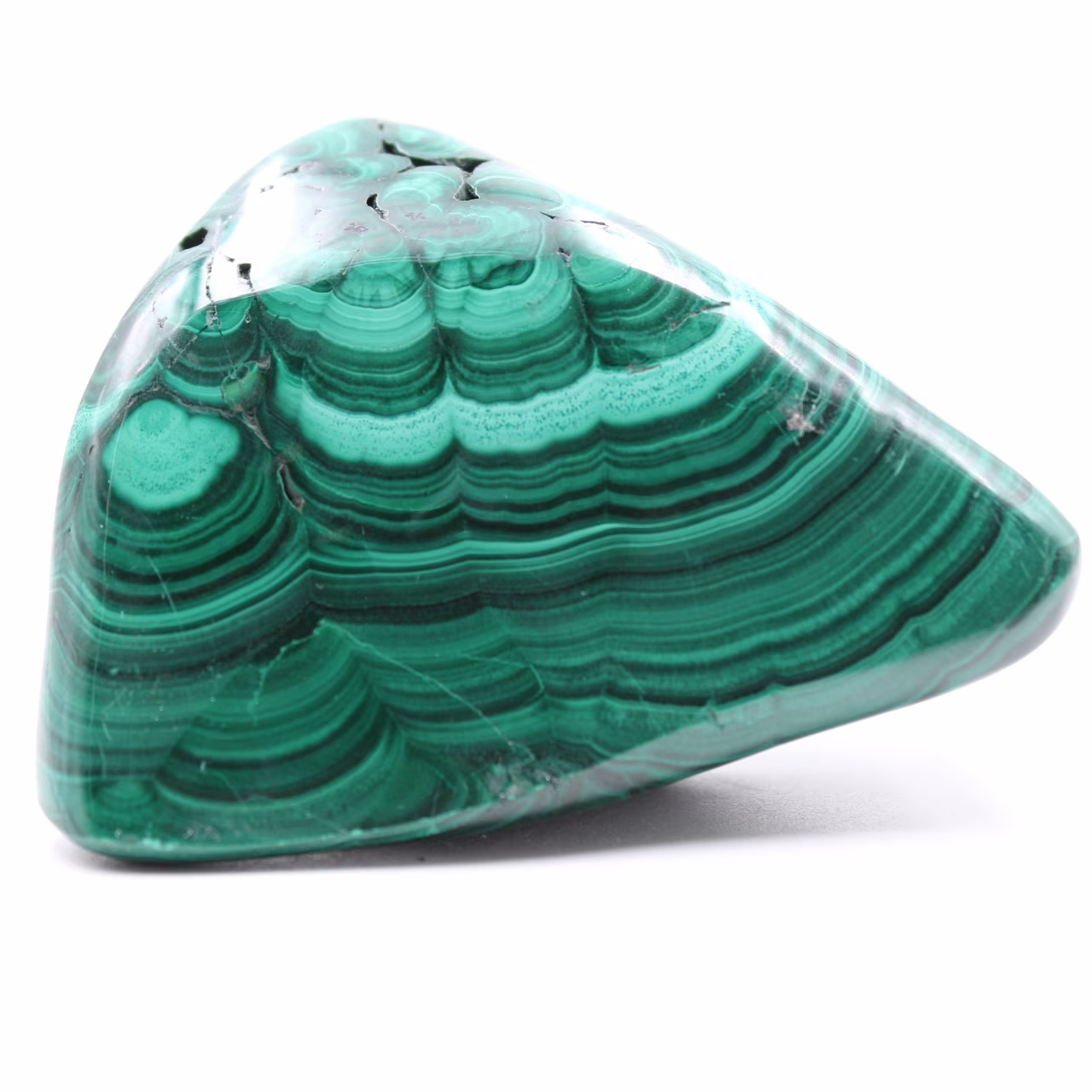 Bloc de malachite poli
