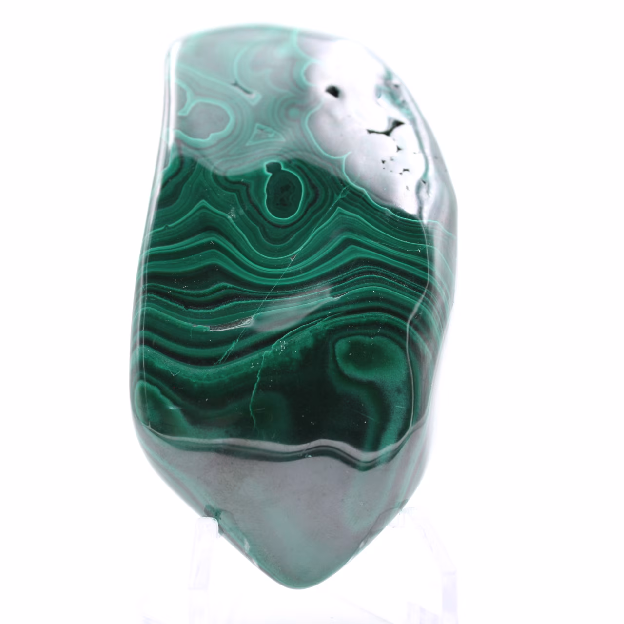 Bloc en malachite poli