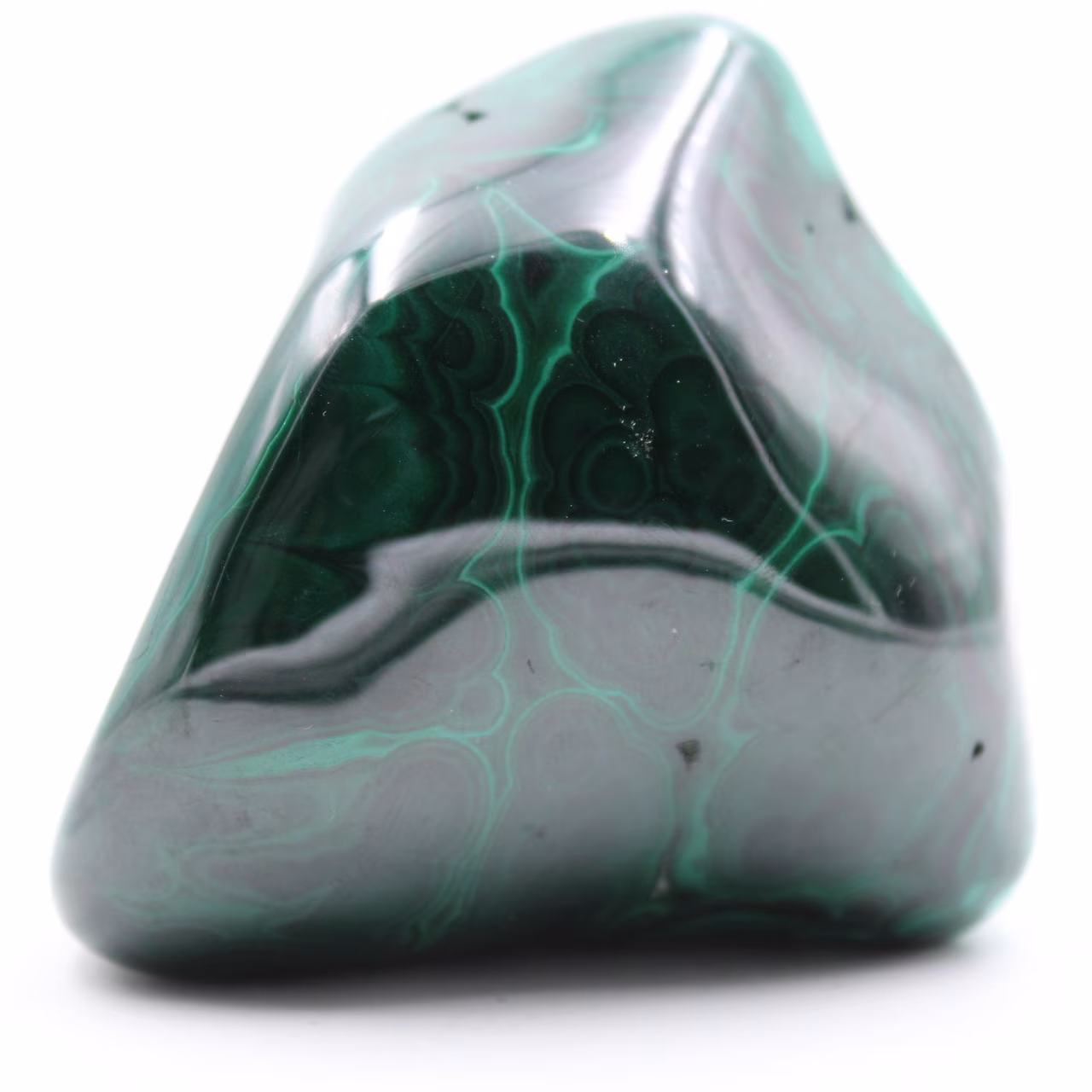 Bloc de malachite poli