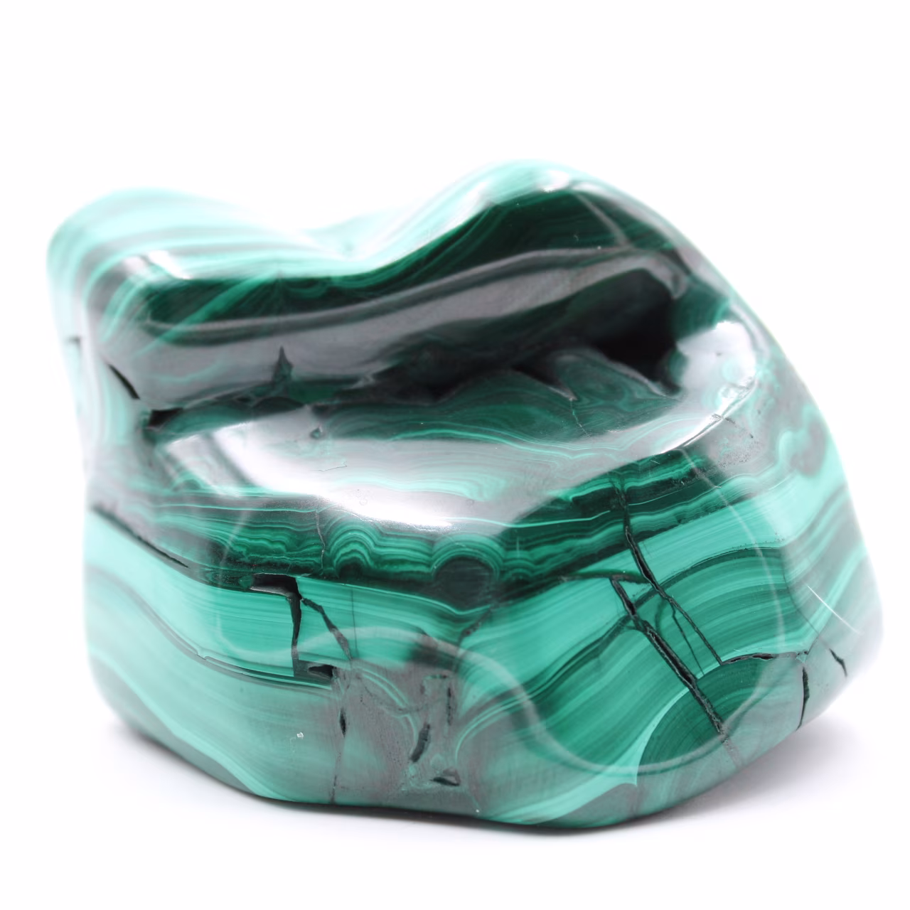 Pierre polie de malachite