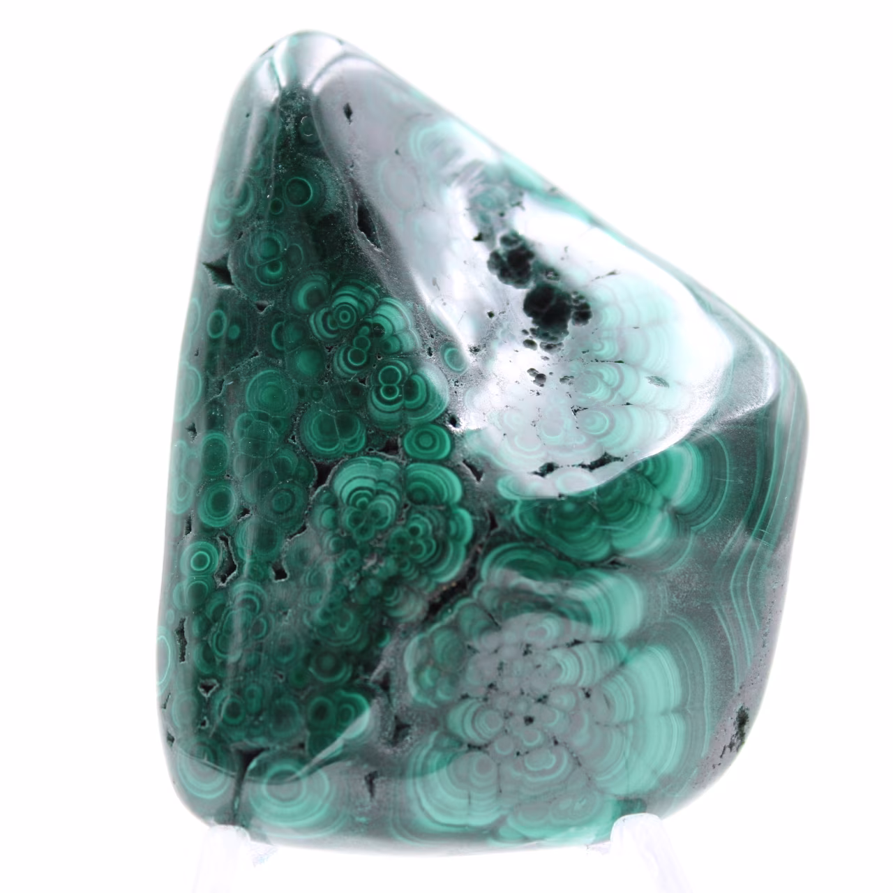 Bloc en malachite poli