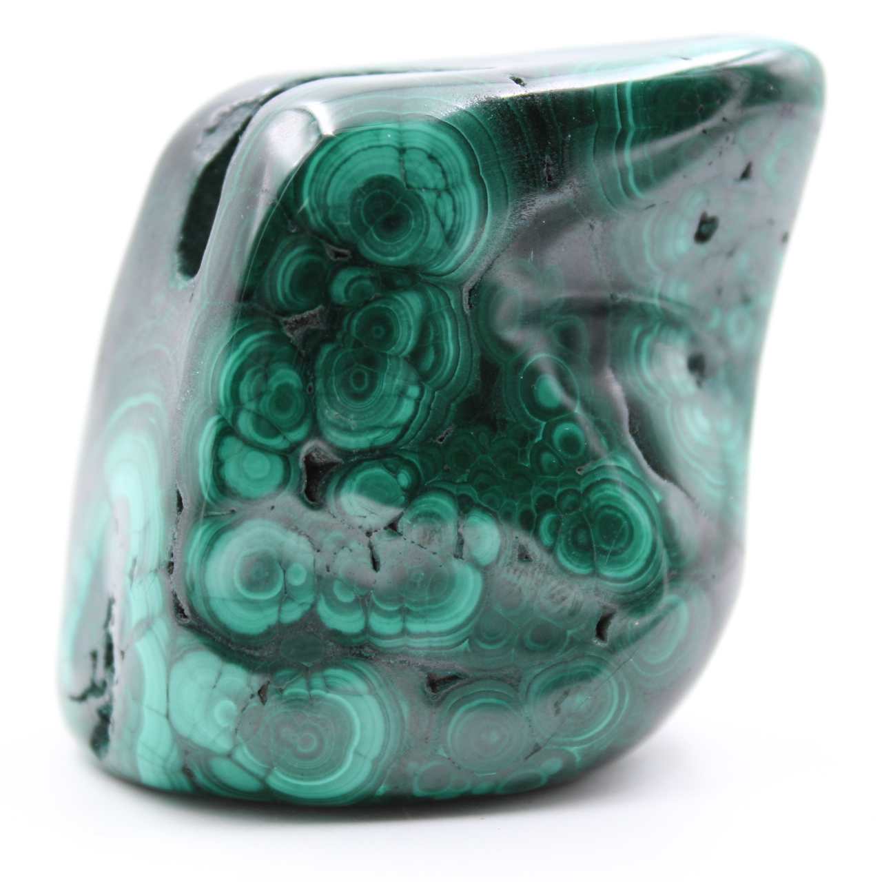 Bloc de malachite poli
