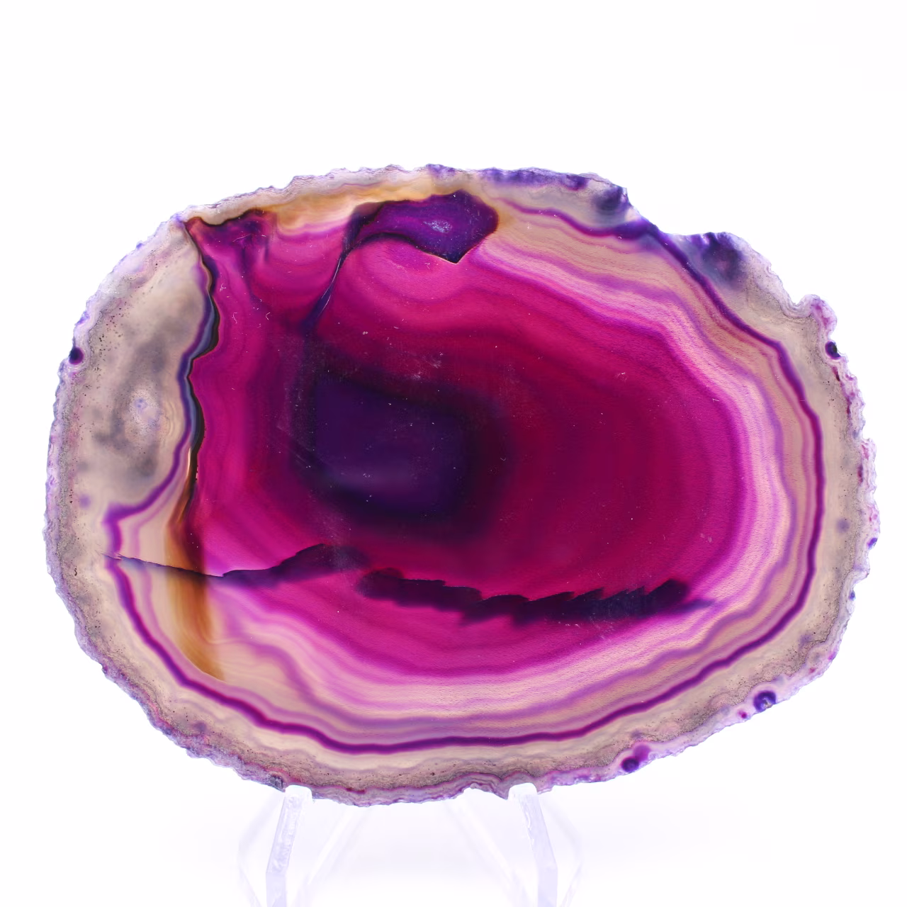 Tranche d’agate violette