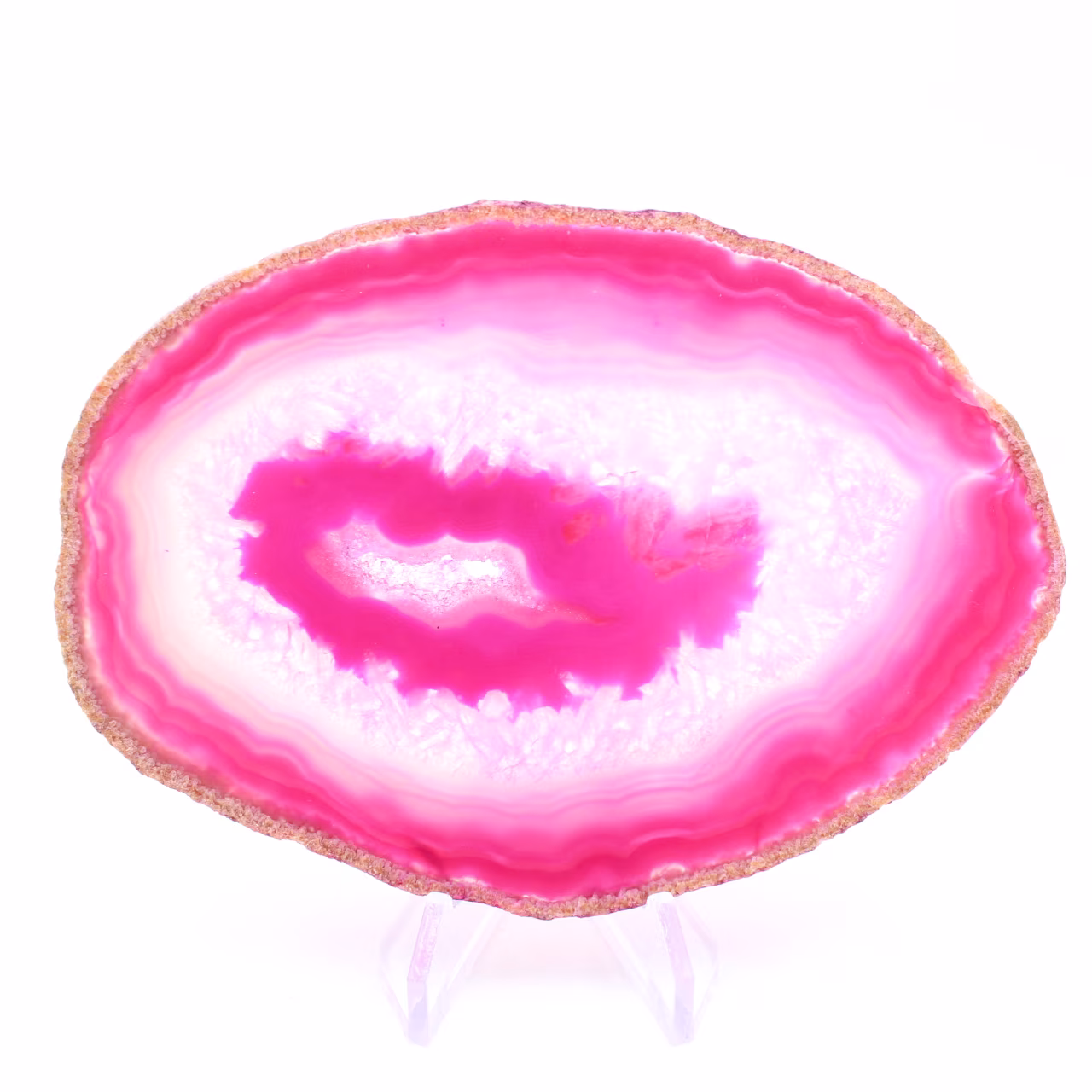 Tranche d’agate rose