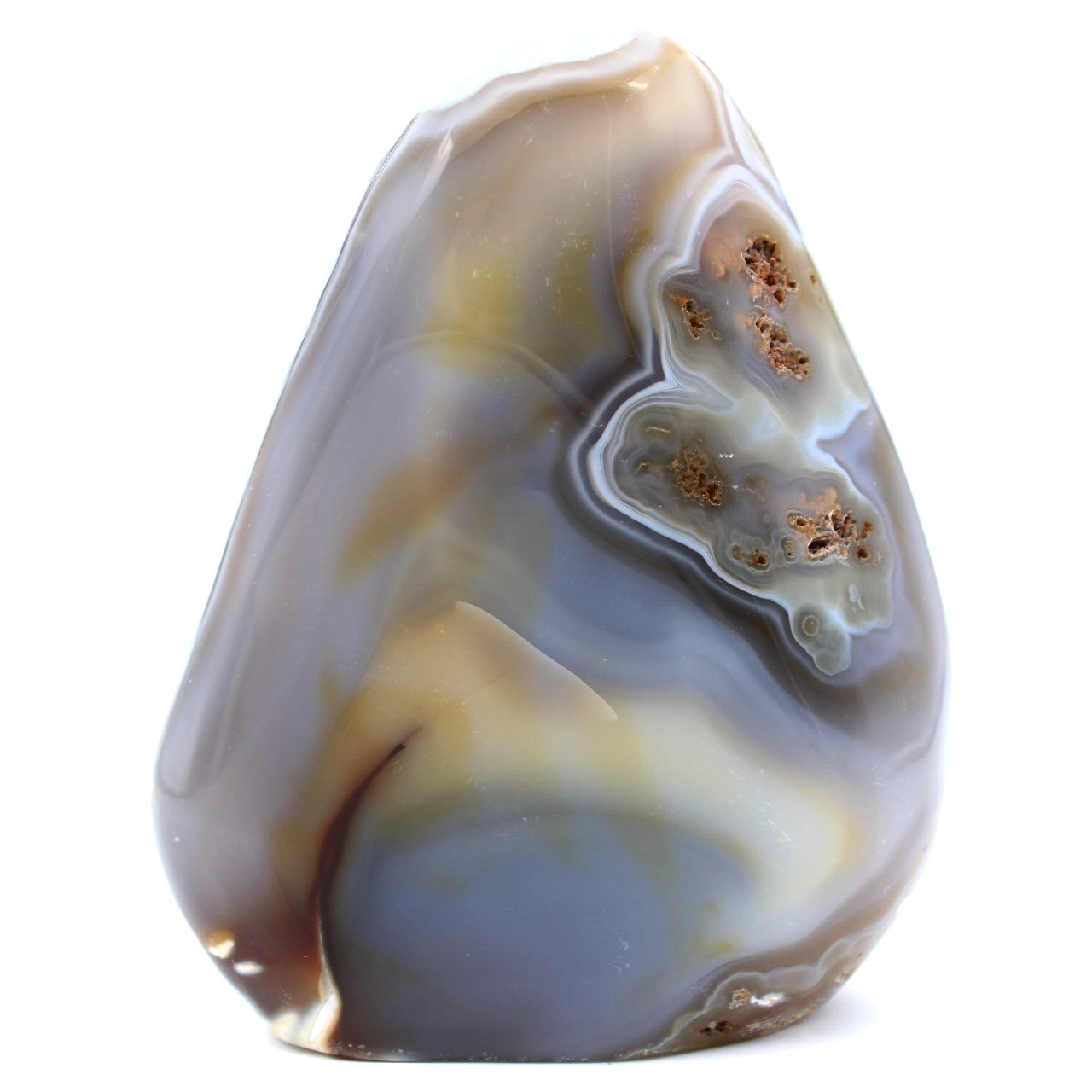 Roche en agate polie