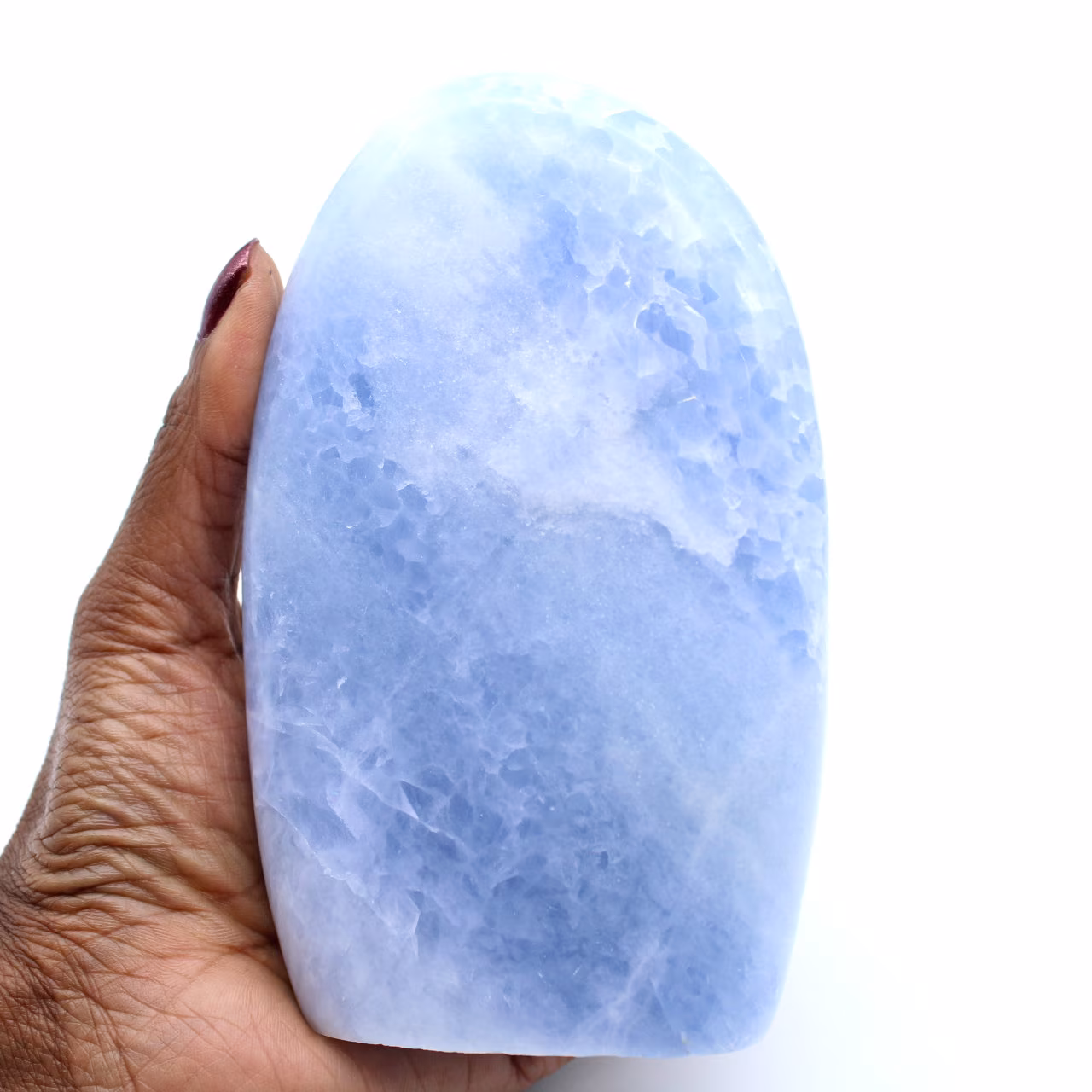 Calcite bleue polie de Madagascar