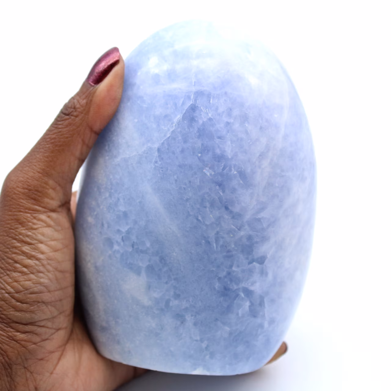 Calcite bleue polie de Madagascar