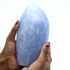 Pierre polie en calcite bleue - 0