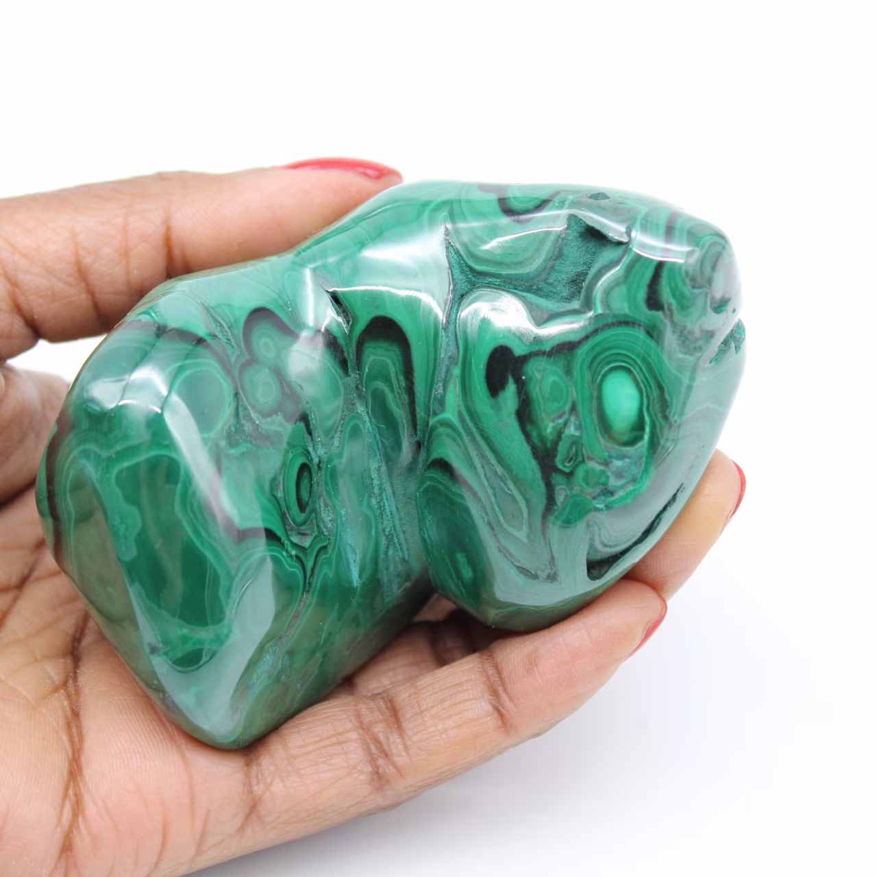 Pierre polie de malachite