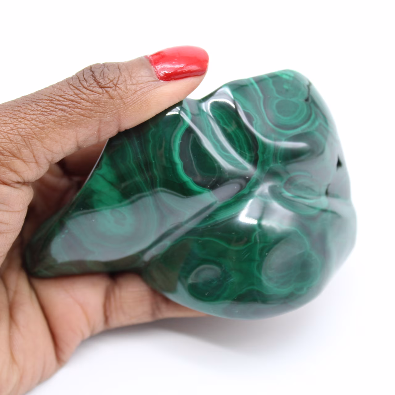 Pierre polie de malachite