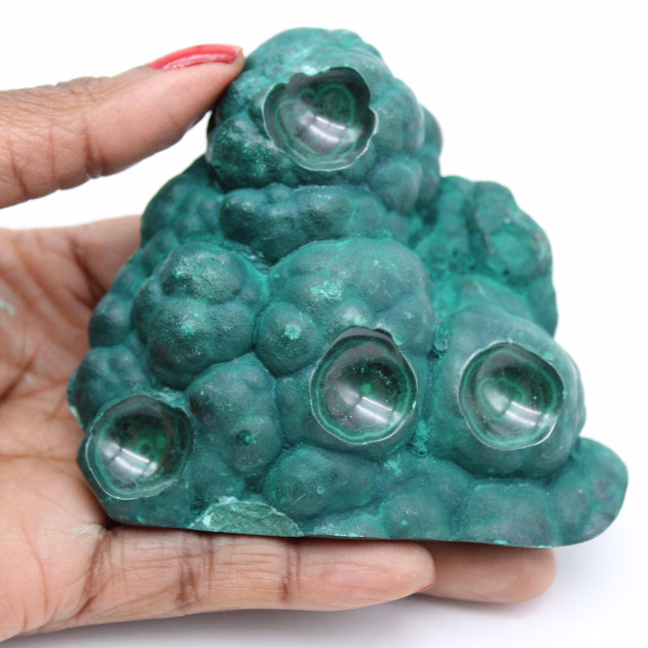 Malachite naturelle semi-polie