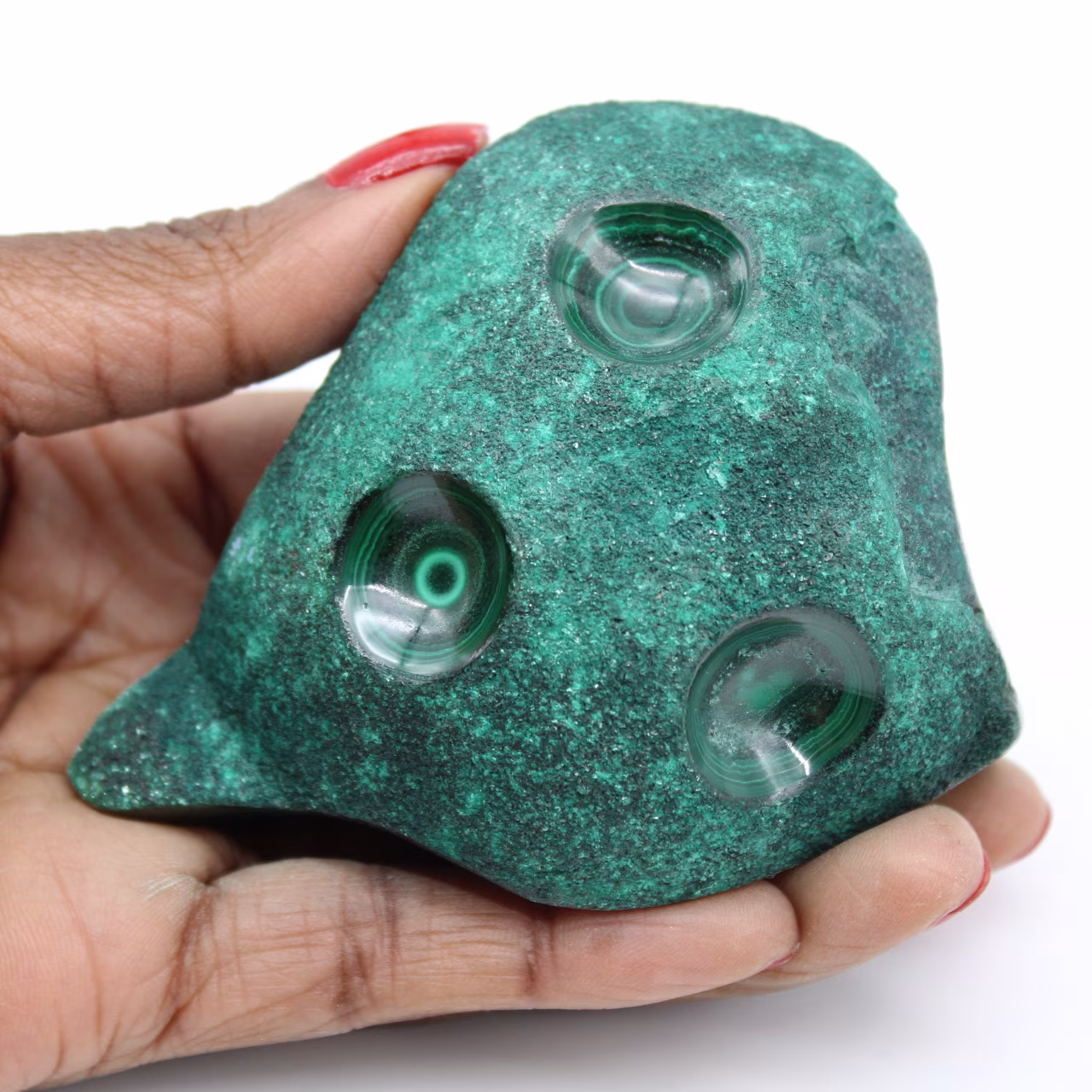 Malachite naturelle semi-polie