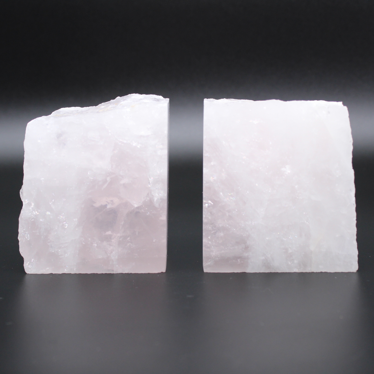 Serre livres quartz rose 2 pièces