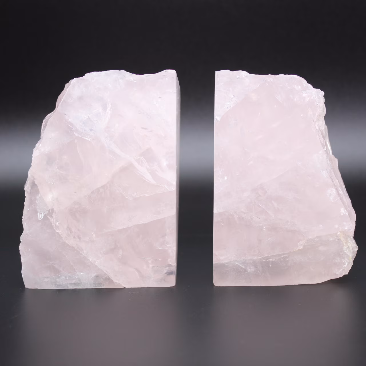 Serre livres quartz rose 2 pièces