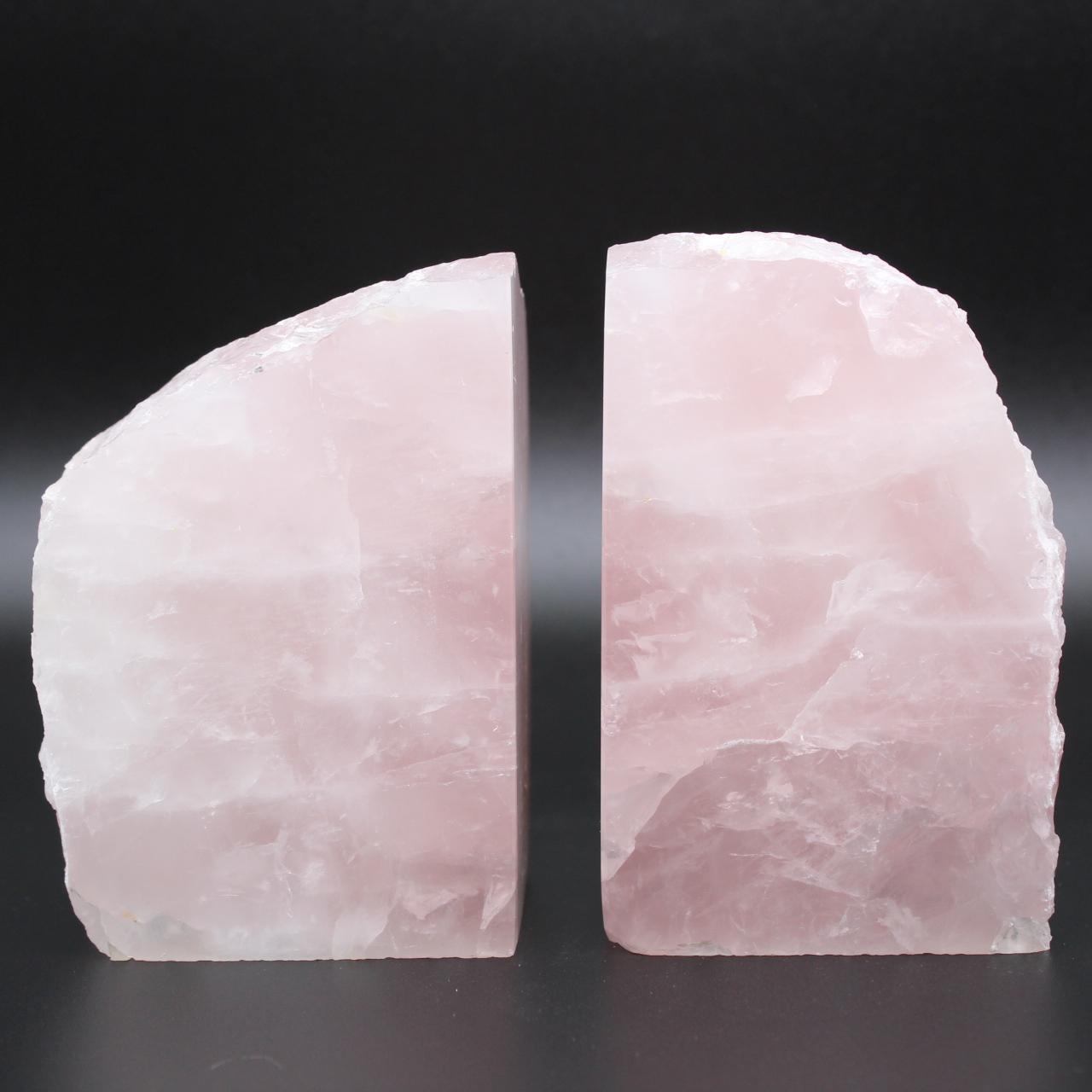 Serre livres quartz rose 2 pièces
