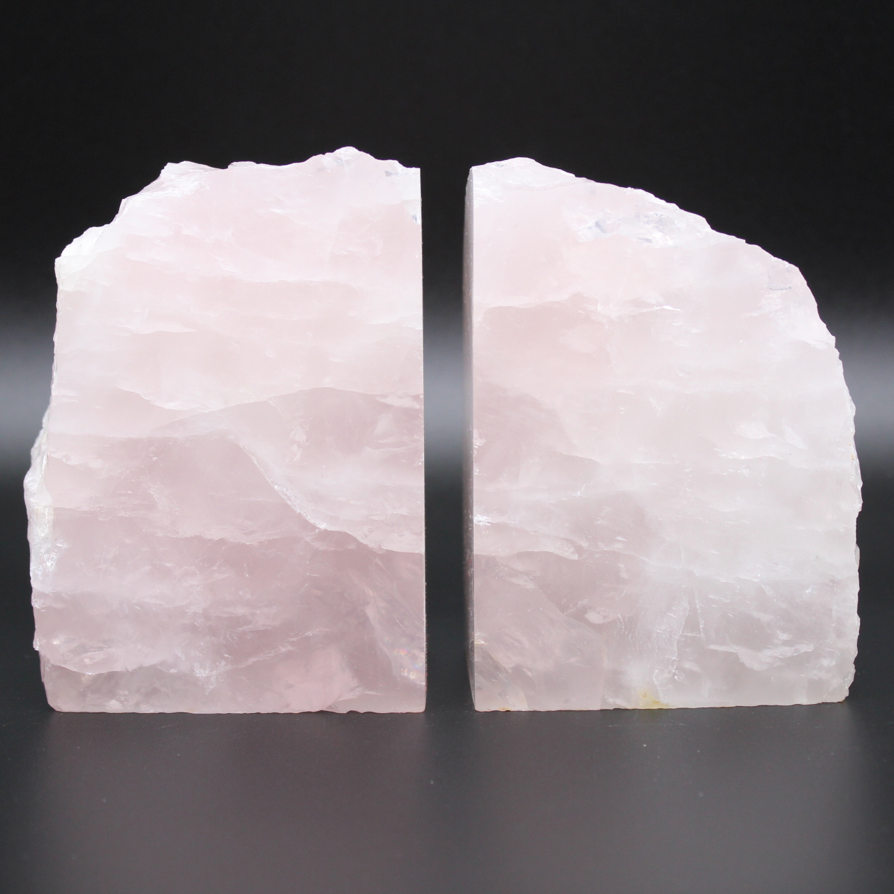 Serre livres quartz rose 2 pièces