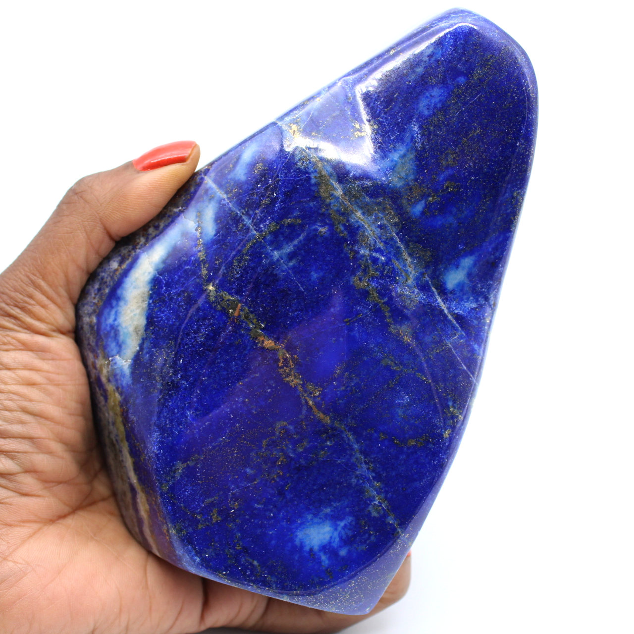 Grand bloc poli en Lapis-lazuli