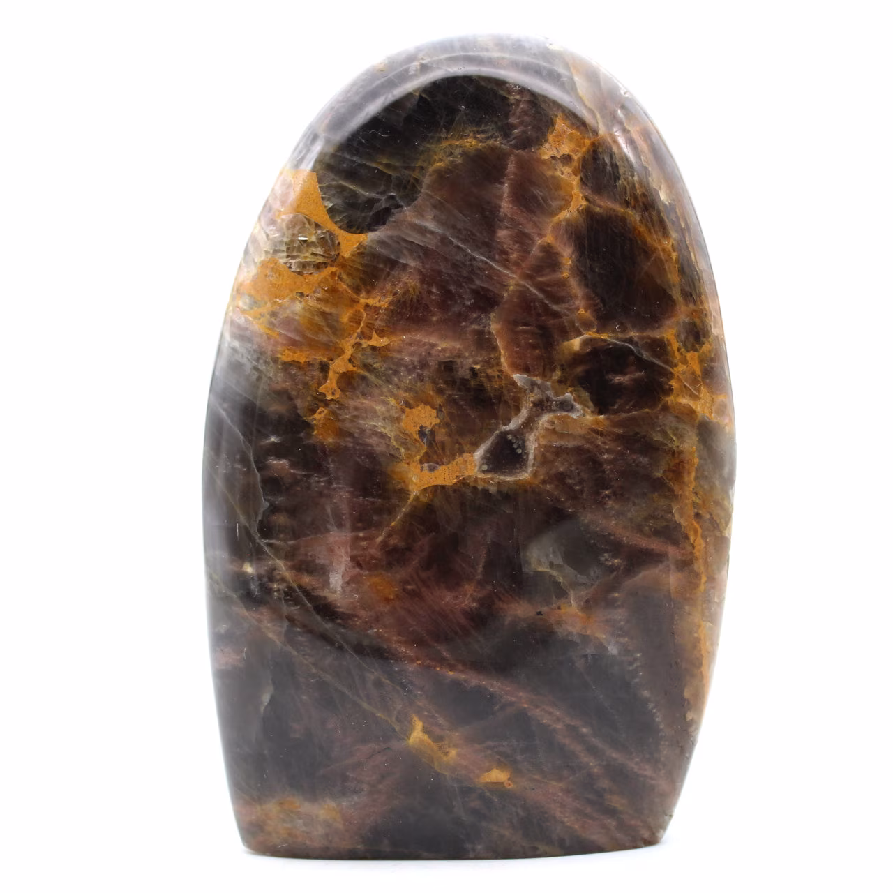 Pierre de lune noir microline naturelle polie