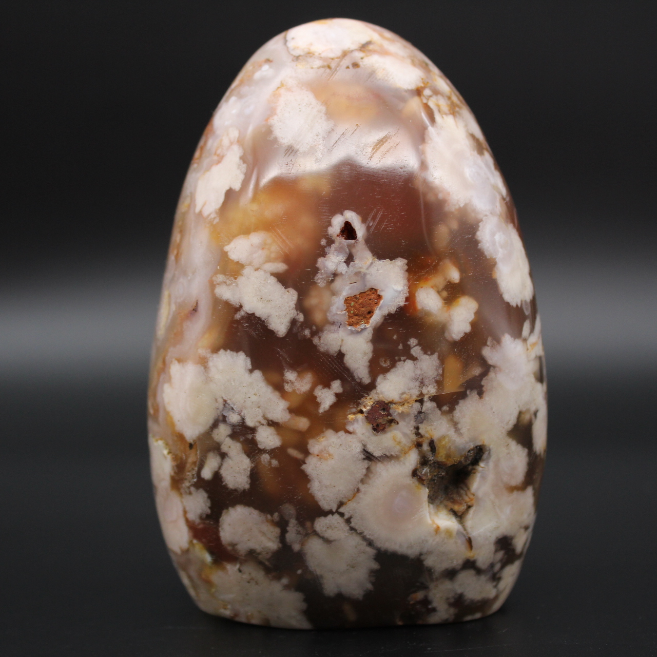 Bloc d'agate fleur naturelle polie