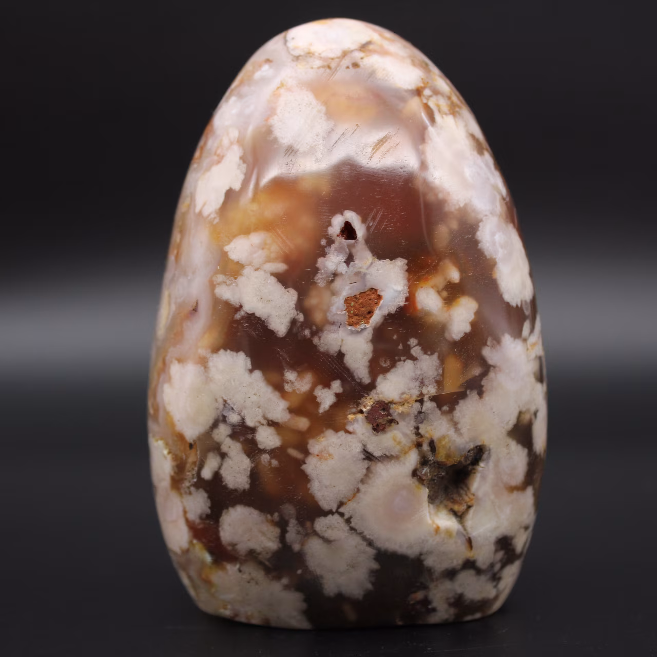 Bloc d'agate fleur naturelle polie